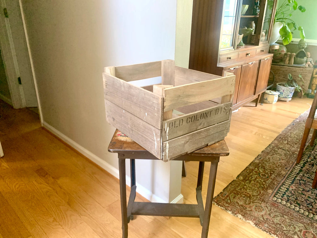 Antique Old Colony Distillery Wood Crate | Wooden Liquor Crate | Rustic Storage | Old Colony Distillery Advertisement Box | Rustic Crate