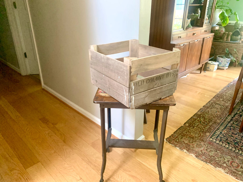 Antique Old Colony Distillery Wood Crate | Wooden Liquor Crate | Rustic Storage | Old Colony Distillery Advertisement Box | Rustic Crate