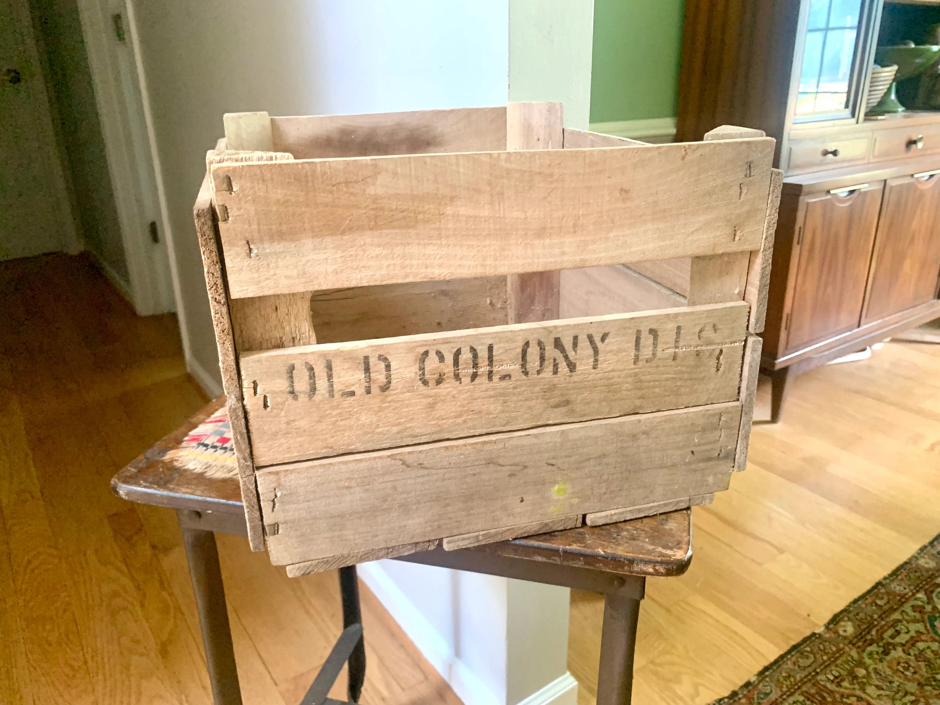 Antique Old Colony Distillery Wood Crate | Wooden Liquor Crate | Rustic Storage | Old Colony Distillery Advertisement Box | Rustic Crate