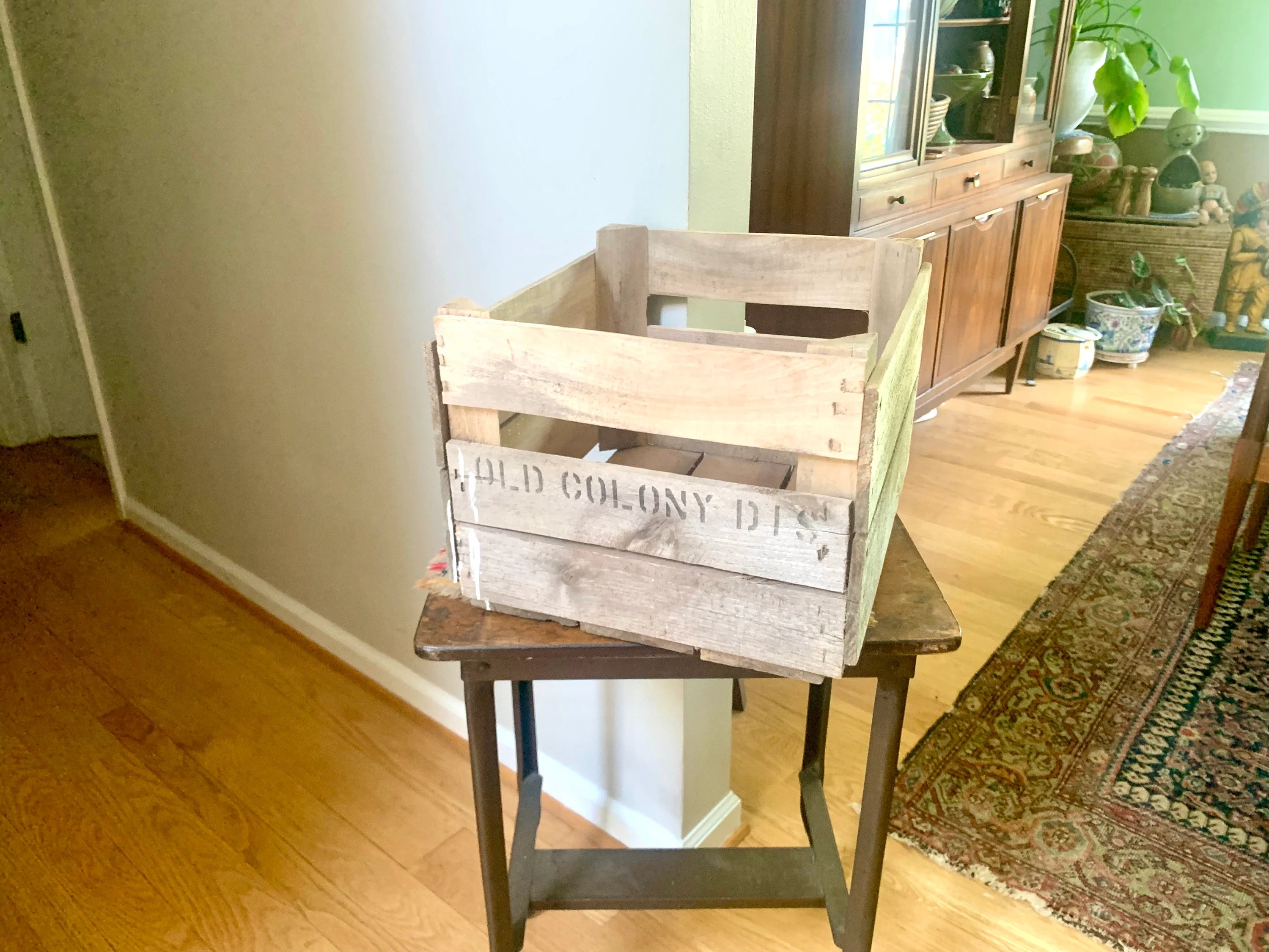 Antique Old Colony Distillery Wood Crate | Wooden Liquor Crate | Rustic Storage | Old Colony Distillery Advertisement Box | Rustic Crate