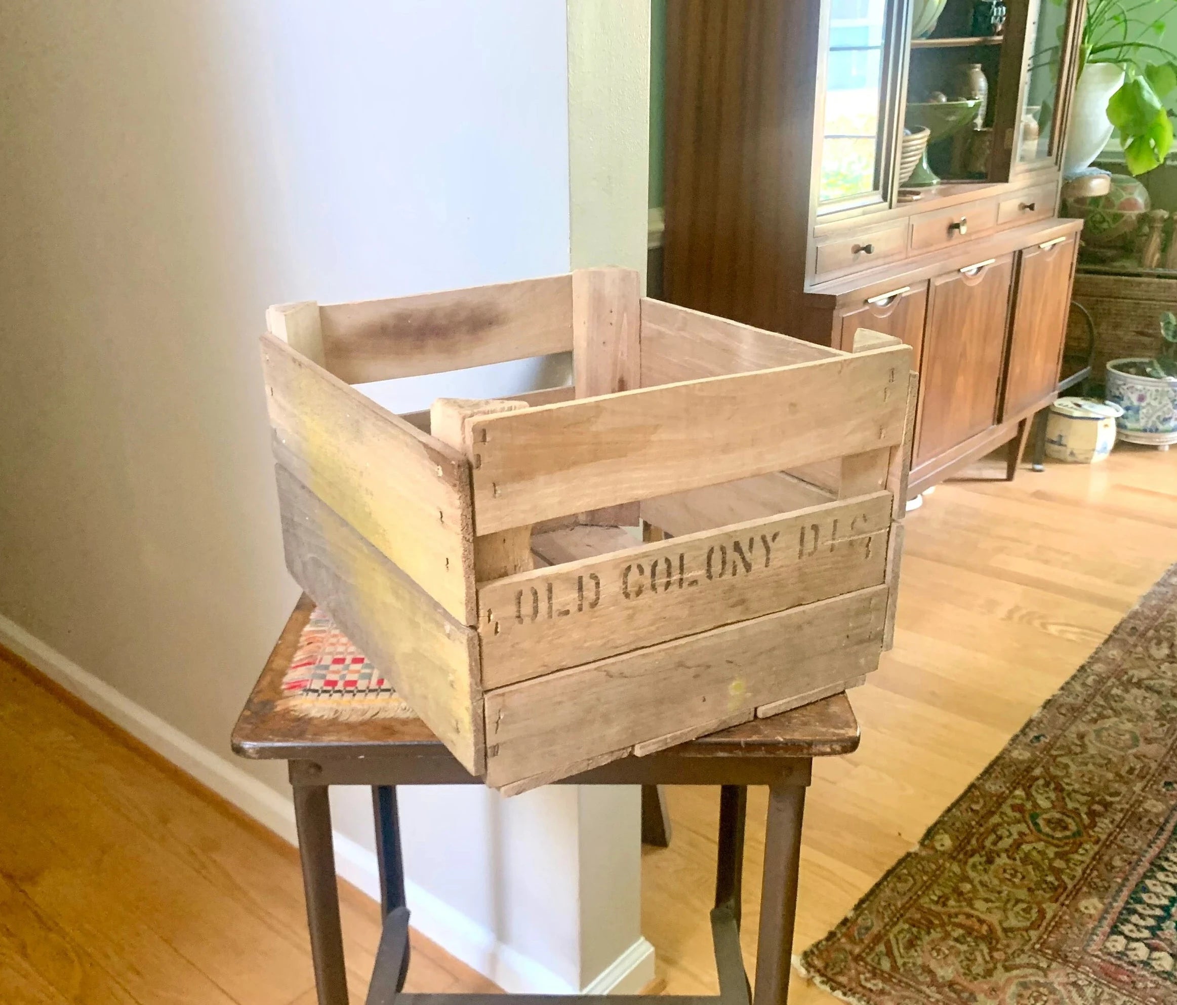 Antique Old Colony Distillery Wood Crate | Wooden Liquor Crate | Rustic Storage | Old Colony Distillery Advertisement Box | Rustic Crate
