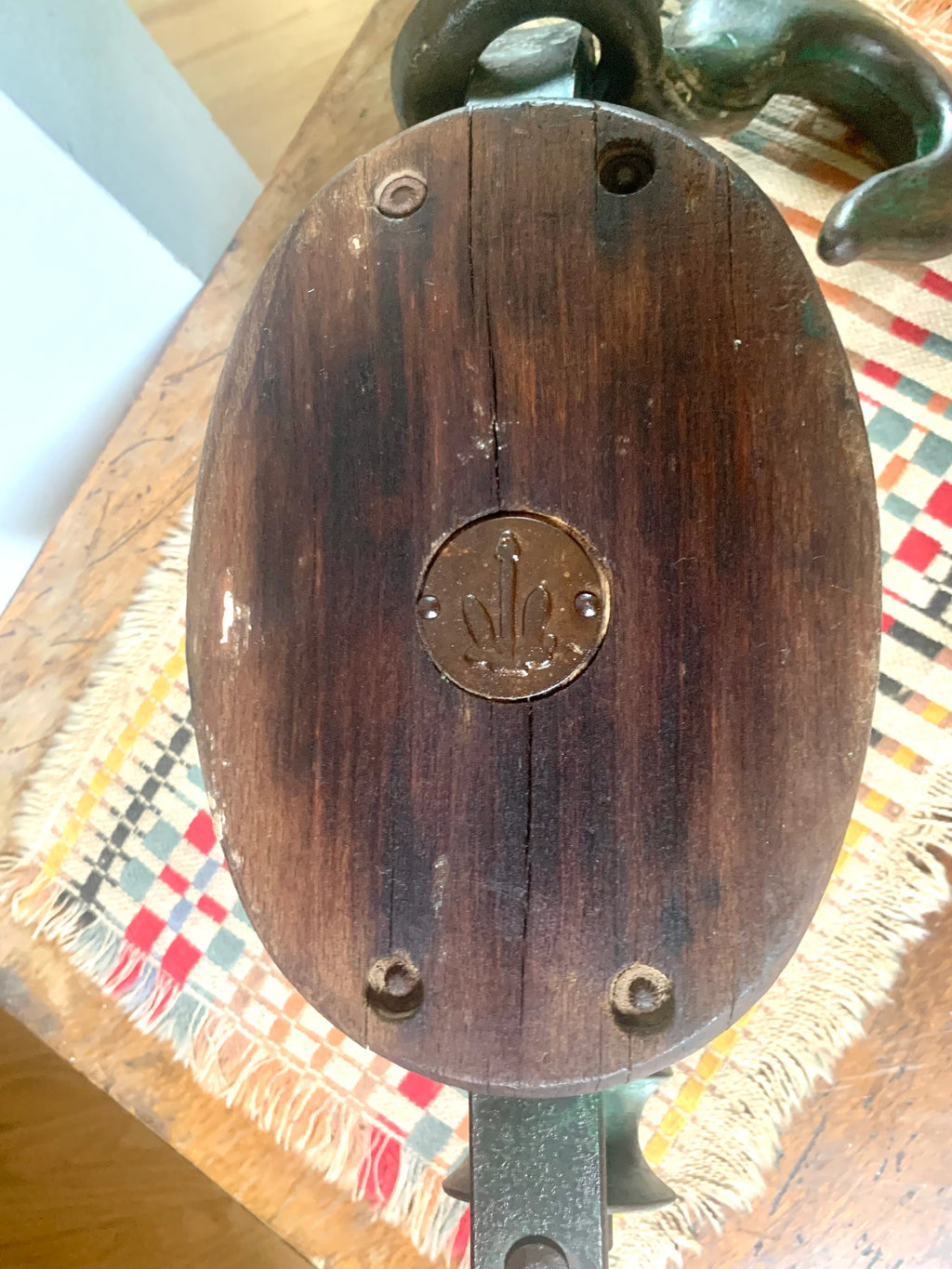 Antique Wooden Pulley | Wood Block and Tackle | Double Rope Nautical Pulley | Anchor Pulley | Maritime Pulley | Nautical Beach House Decor