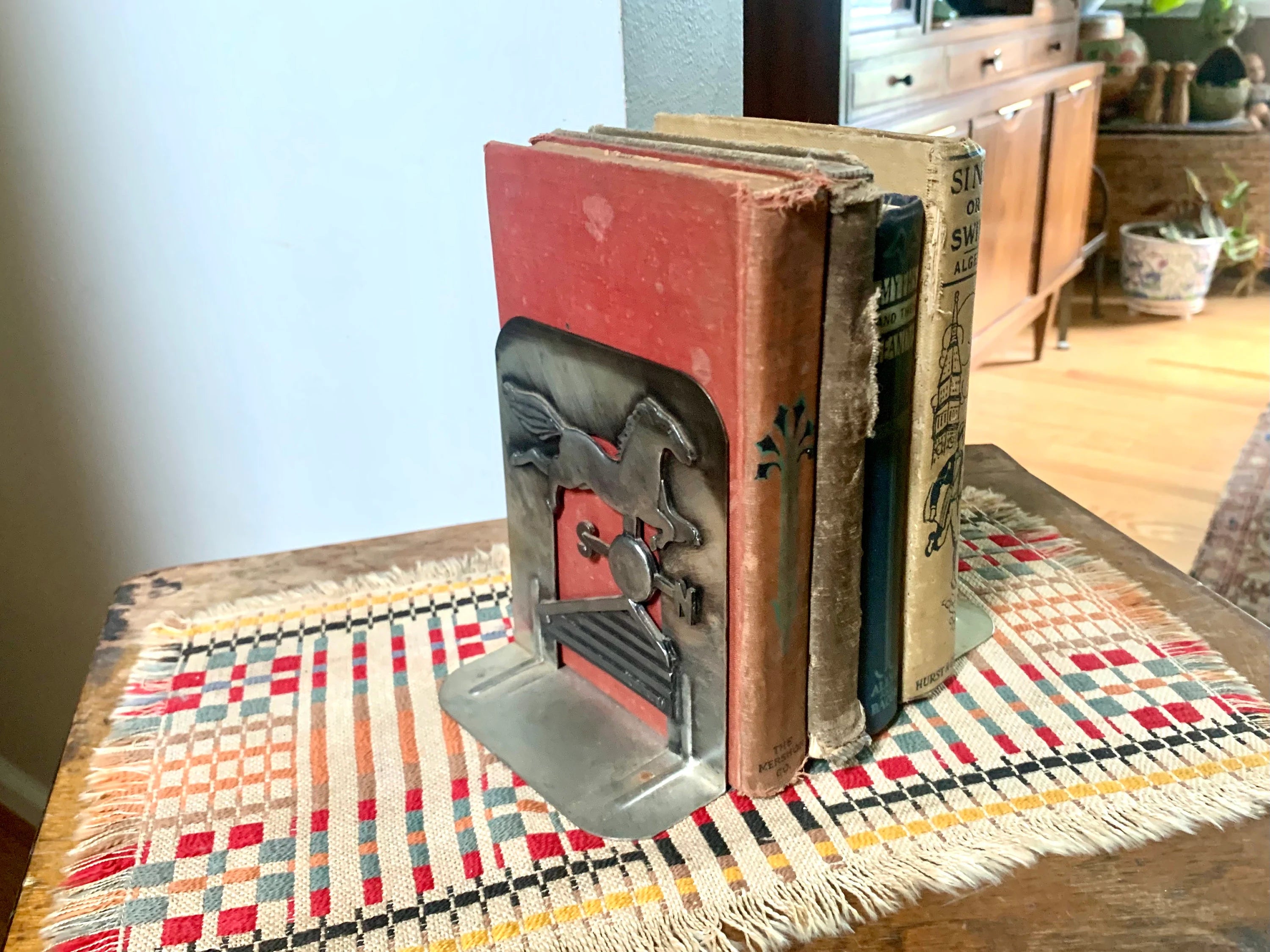 Pewter Metzke 1976 Bookends | Horse Weathervane Bookends | Equestrian Bookends | Farmhouse Bookends | Metal Country Barn Bookends