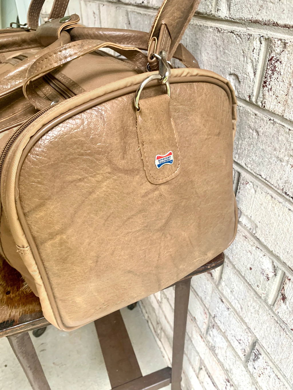 Vtg American Tourister Brown Marbled Duffle Bag | American Tourister Hand Bag | Vtg Shoulder Bag | Brown Weekender Luggage Bag