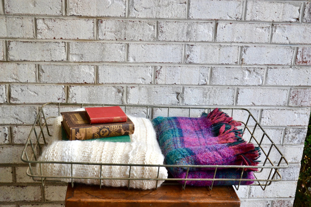 Vtg Industrial Wire Basket | Wire Display Crate | Industrial Wire Tote | Wire Organizer|  Distressed Metal Basket | Rustic Dog Bed