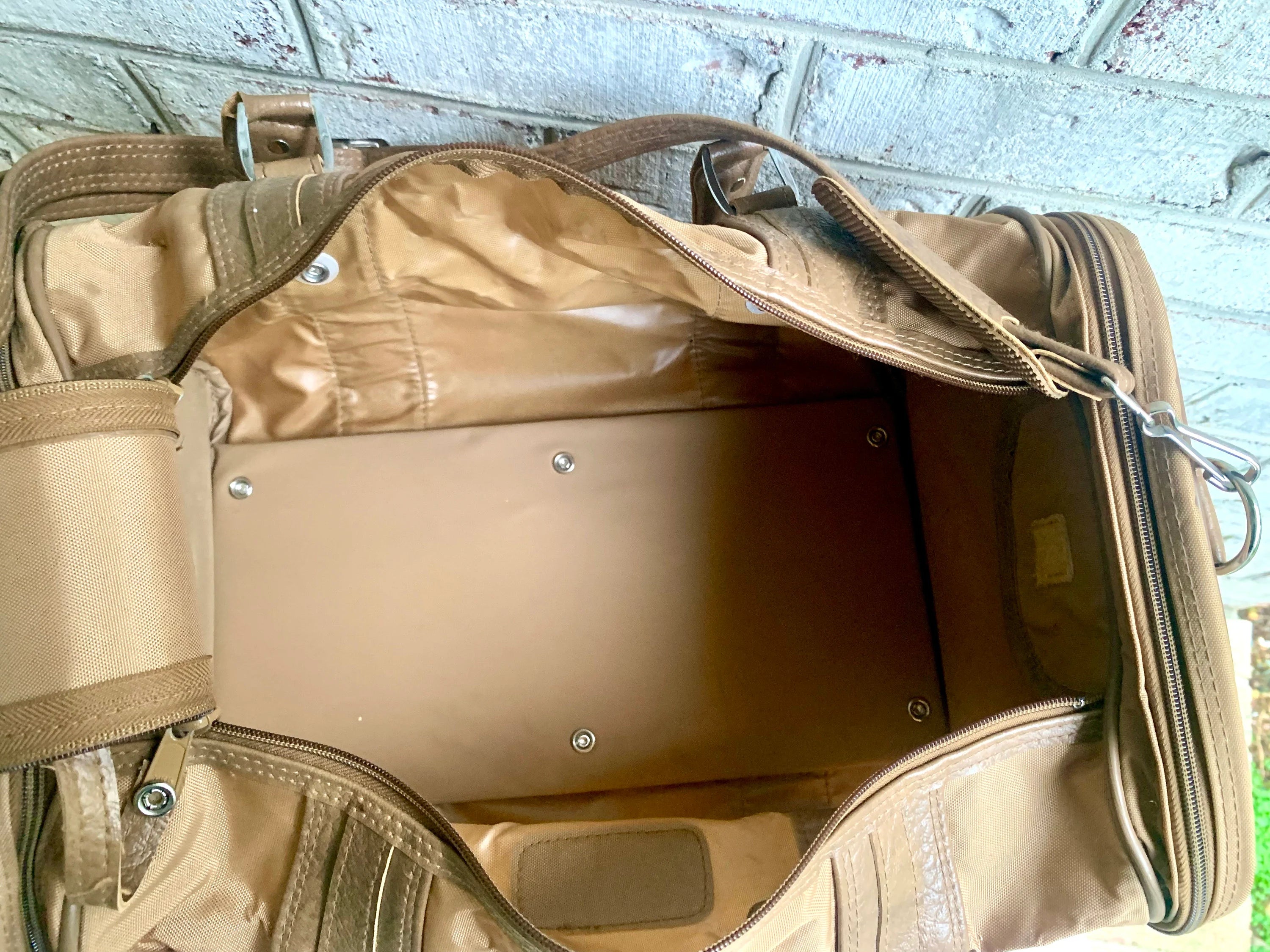 Vtg American Tourister Brown Marbled Duffle Bag | American Tourister Hand Bag | Vtg Shoulder Bag | Brown Weekender Luggage Bag
