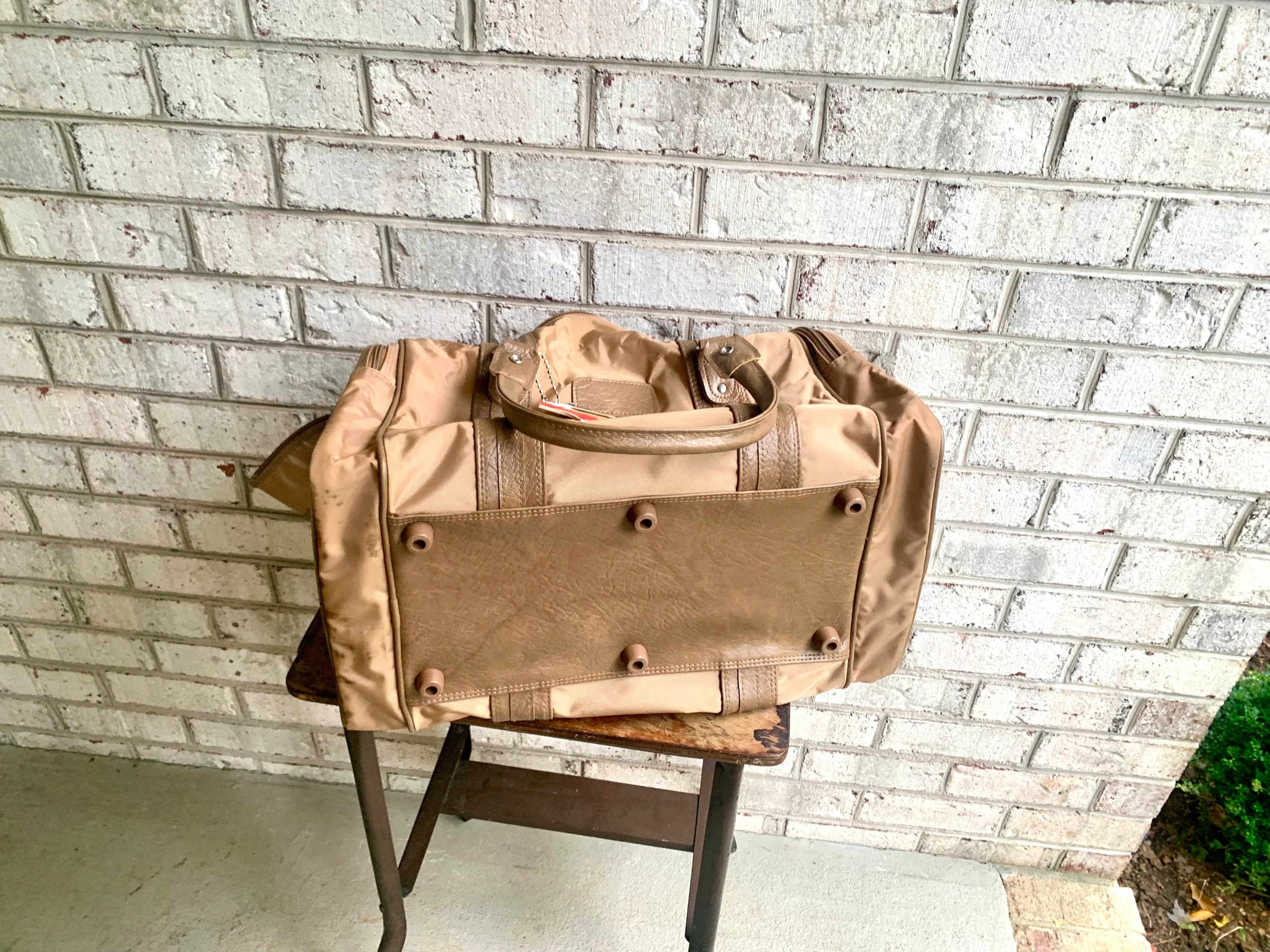 Vtg American Tourister Brown Marbled Duffle Bag | American Tourister Hand Bag | Vtg Shoulder Bag | Brown Weekender Luggage Bag