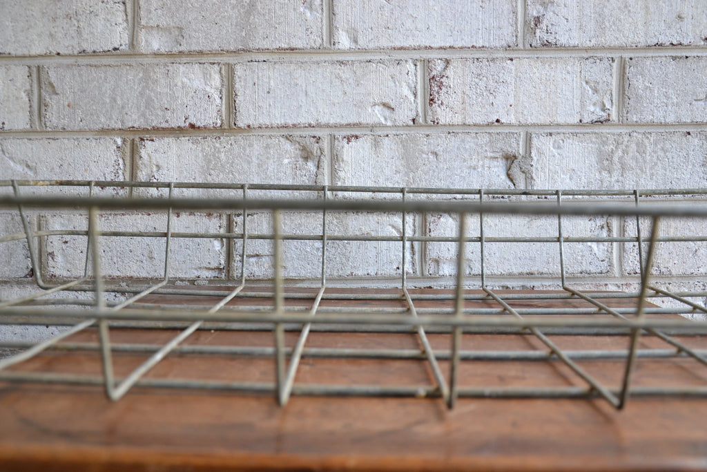 Vtg Industrial Wire Basket | Wire Display Crate | Industrial Wire Tote | Wire Organizer|  Distressed Metal Basket | Rustic Dog Bed