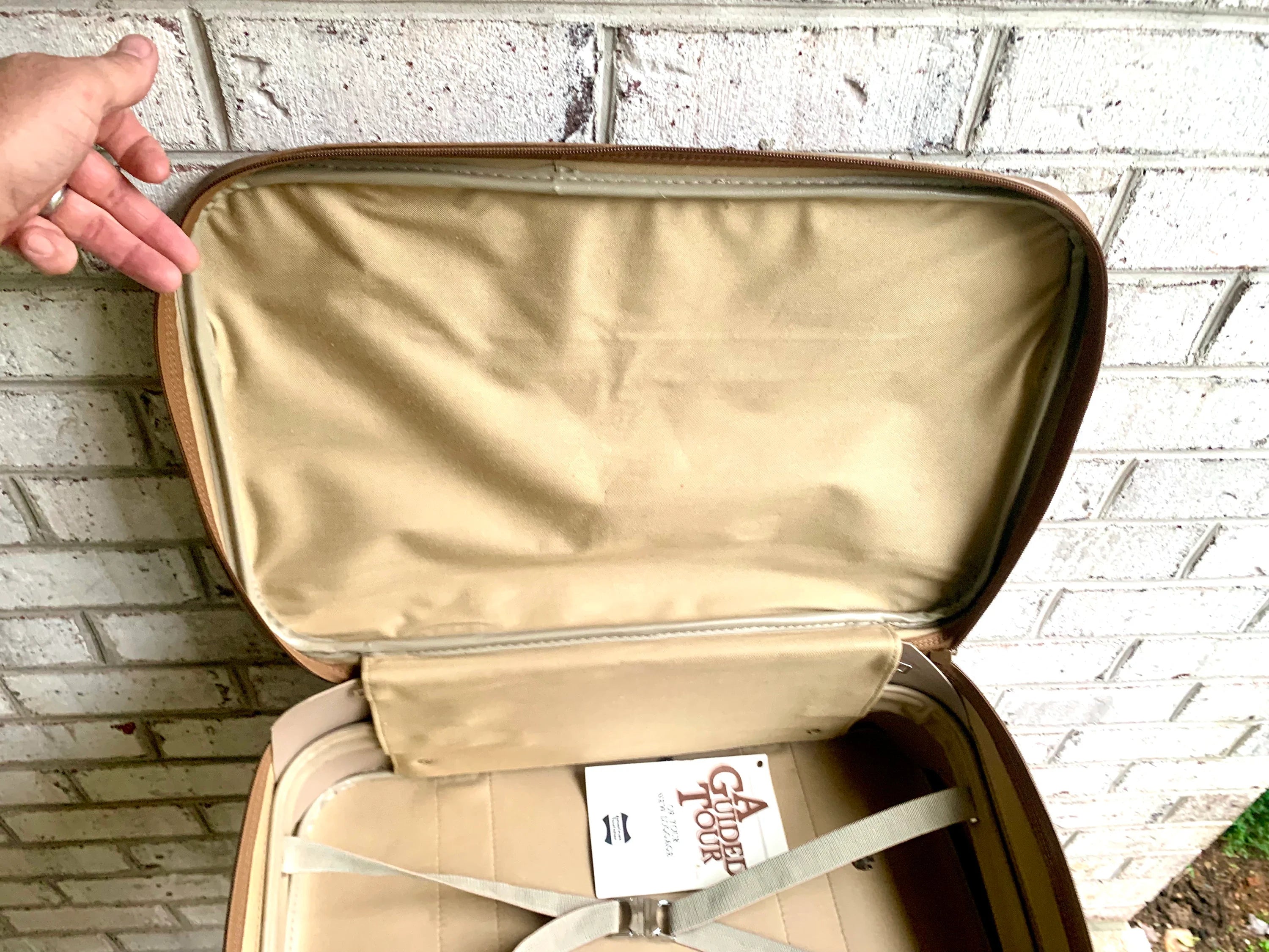 Vtg American Tourister Weekender | American Tourister Suitcase | Brown Weekend Luggage Bag| Retro Brown Carry On| Brown Marble Vinyl Bag