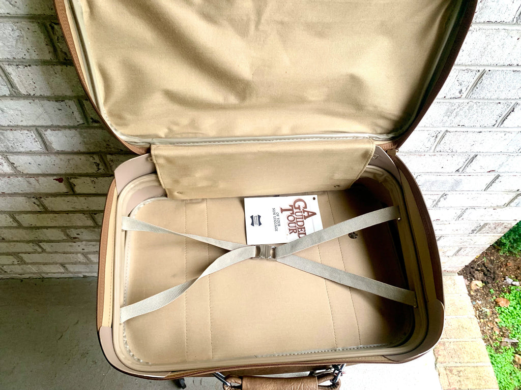 Vtg American Tourister Weekender | American Tourister Suitcase | Brown Weekend Luggage Bag| Retro Brown Carry On| Brown Marble Vinyl Bag