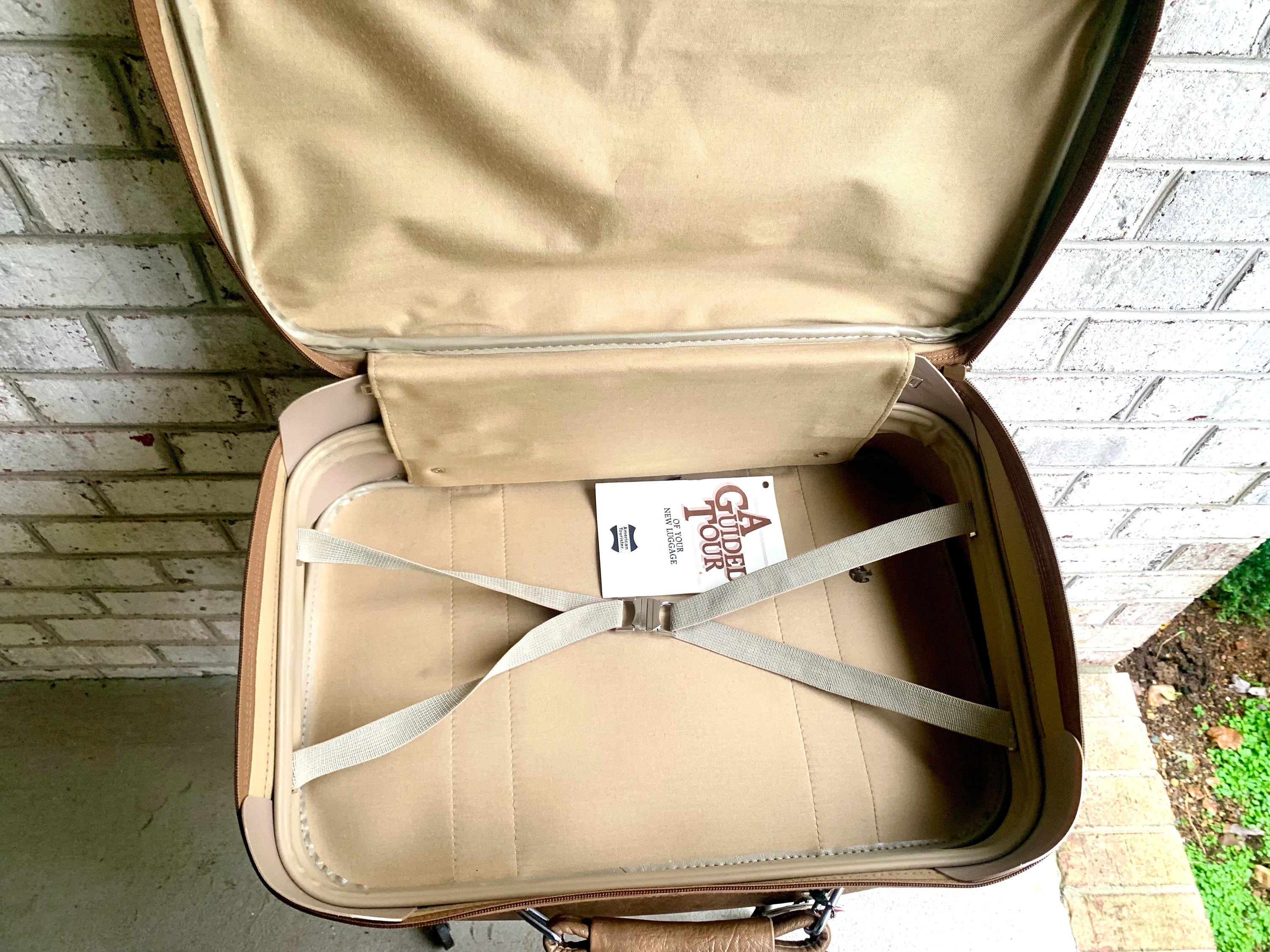 Vtg American Tourister Weekender | American Tourister Suitcase | Brown Weekend Luggage Bag| Retro Brown Carry On| Brown Marble Vinyl Bag