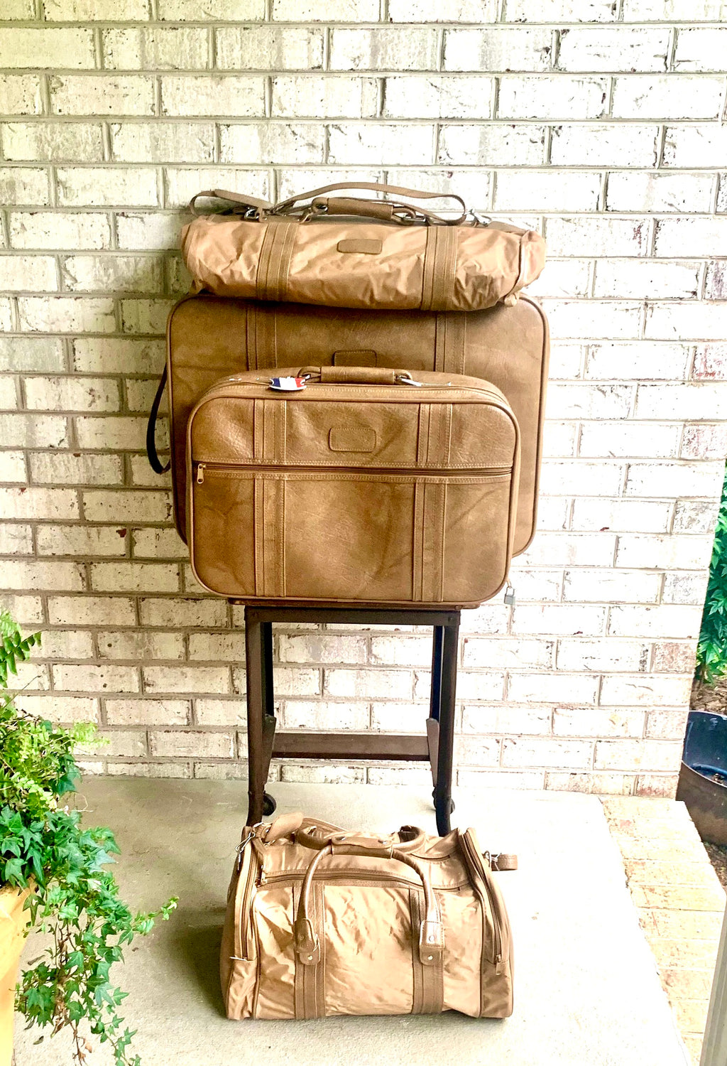 Vtg American Tourister Brown Marbled Duffle Bag | American Tourister Hand Bag | Vtg Shoulder Bag | Brown Weekender Luggage Bag