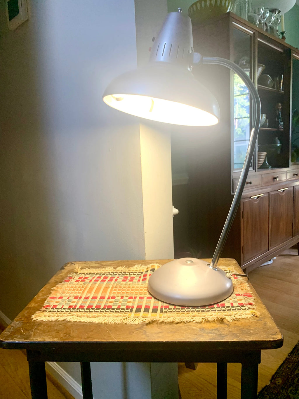 Vtg Swing Lamp Company Task Lamp | Dual Bulb Desk Lamp | Adjustable Desk Lamp | Fluorescent Task Lamp | Swing Arm Lamp | Atomic Lamp