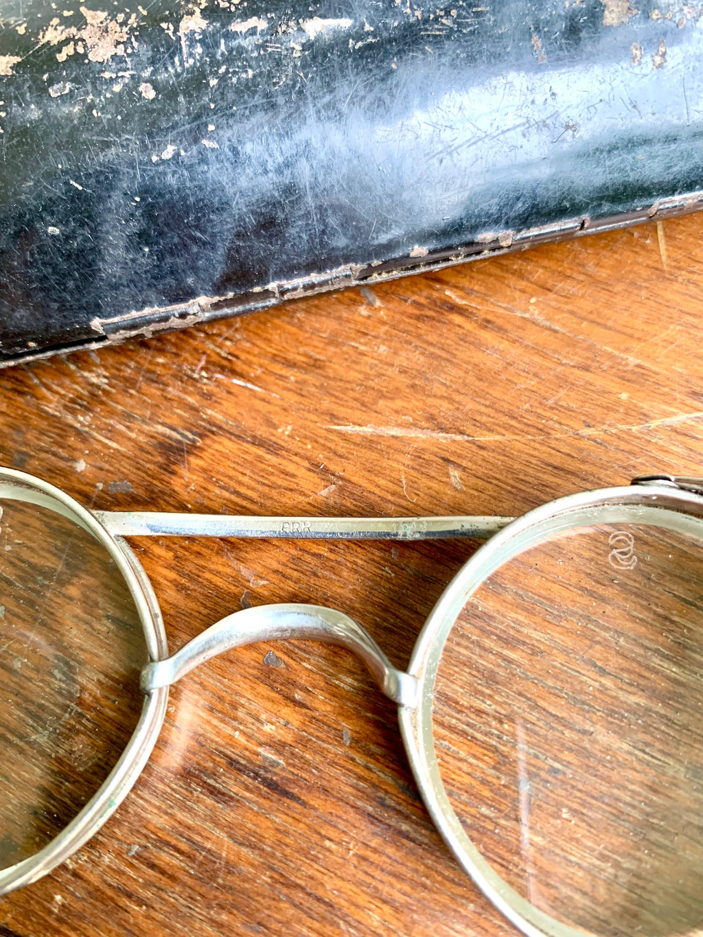 1910's King's Wire Rim Safety Glasses | Saniglas Metal Safety Goggles | Vintage Factory Glasses | Pennsylvania Railroad Safety Glasses