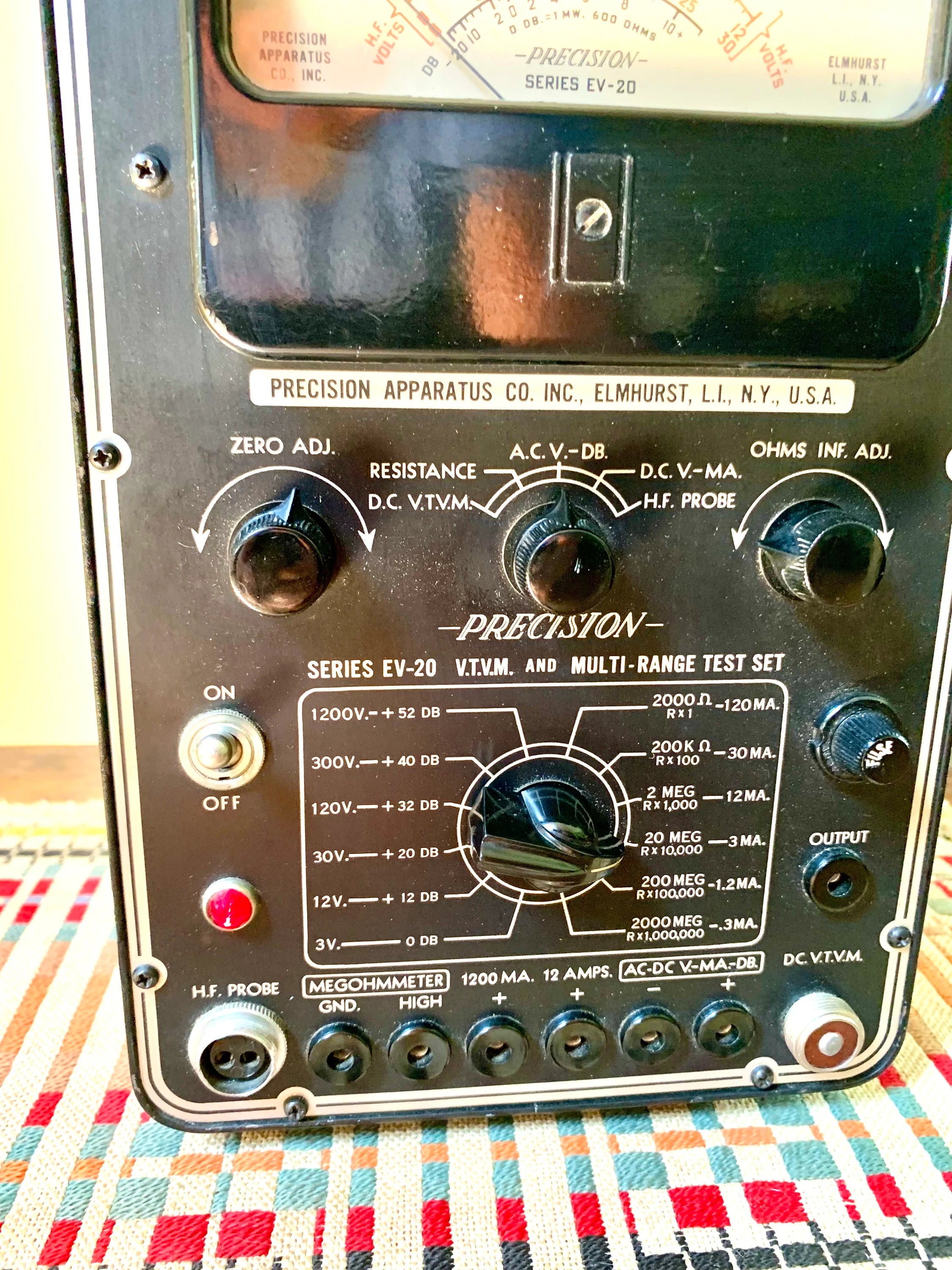 Vintage Precision Apparatus EV-20 Vacuum Tube Voltmeter | Precision EV-20 Tube Voltmeter | Precision Tube Tester | Vintage Electrical Equip