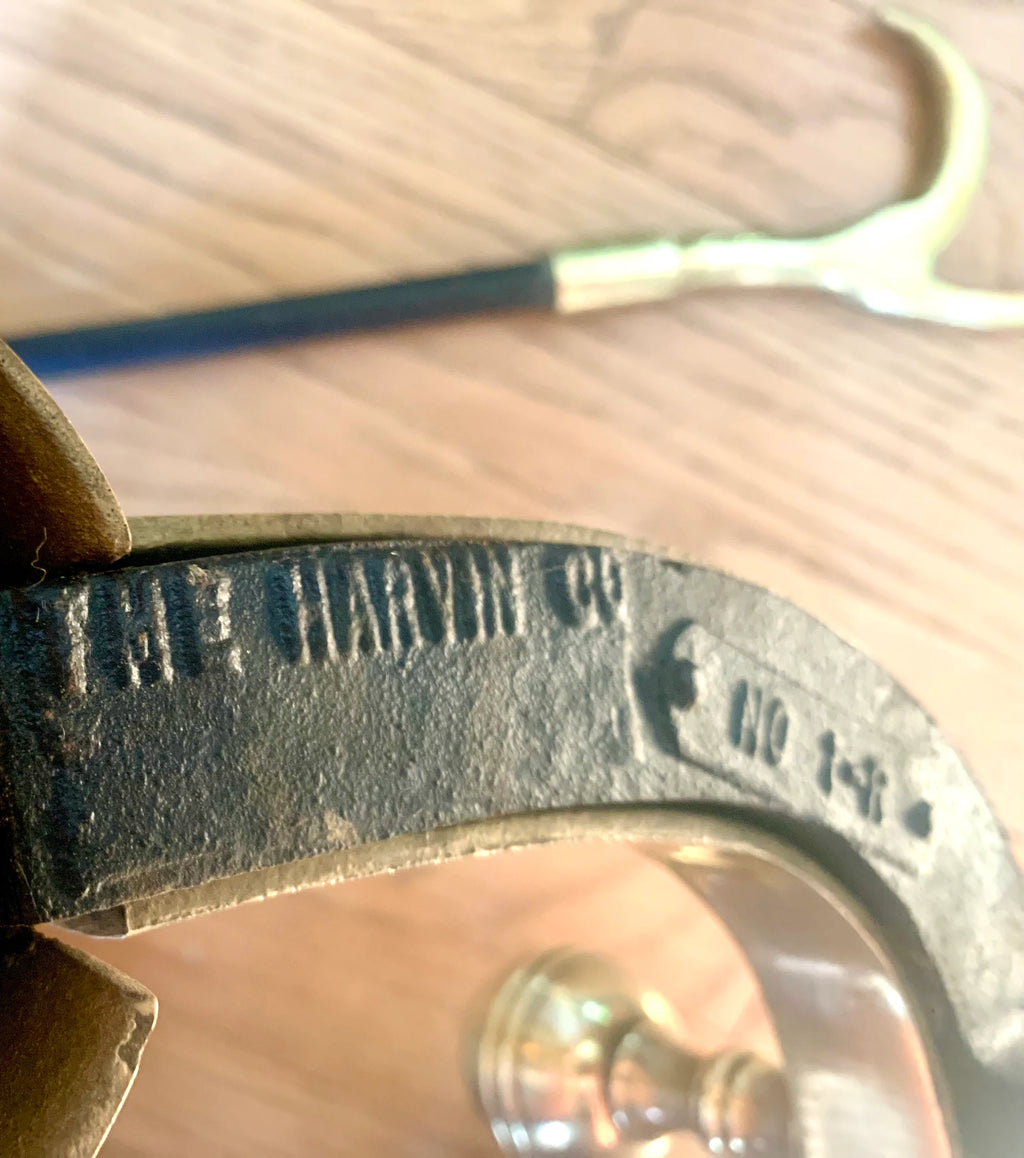 Harvin Co. Andirons and Fireplace Tool Set | Brass Harvin Fireplace Set | Claw Foot Brass Firedogs | Cannonball Brass Andirons & Tools