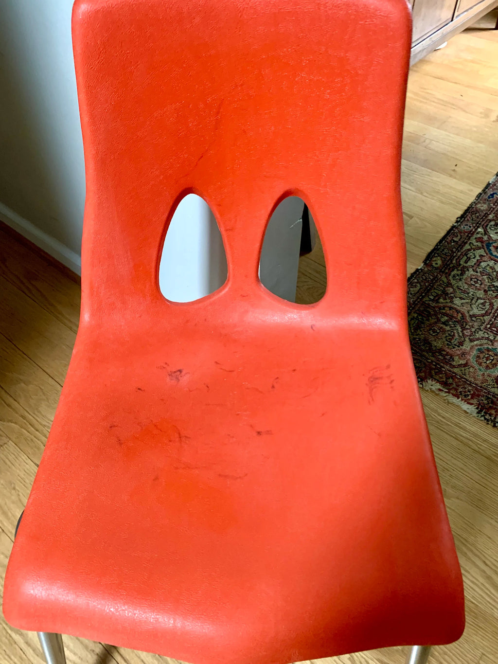 Vintage MCM Carter Craft Profile Chair | Plastic MCM Stackable Chair | Orange Molded Child's Chair | Plastic School Chairs (Copy)