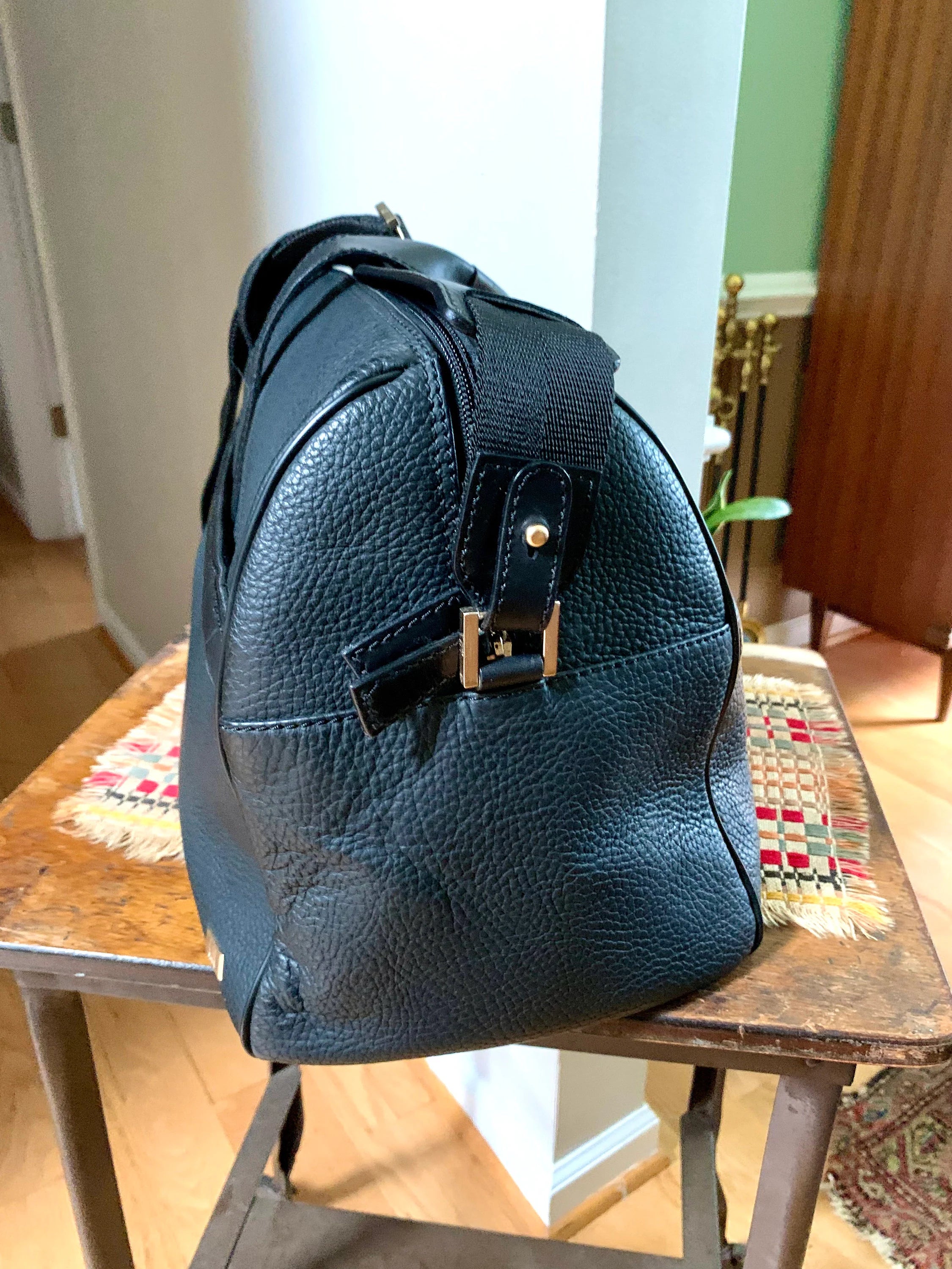 Vintage Leather Dunhill Shoulder Bag | Dunhill Leather Travel Bag| Dunhill Black Leather Handbag | Dunhill Duffel Bag | Dunhill Carryall Bag