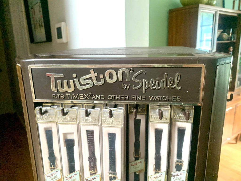 Vintage Speidel Twist-on Watch Band Display Case | Watchband Rotating Display Case with 150+ Watch Bands | Speidel Watchband Store Display