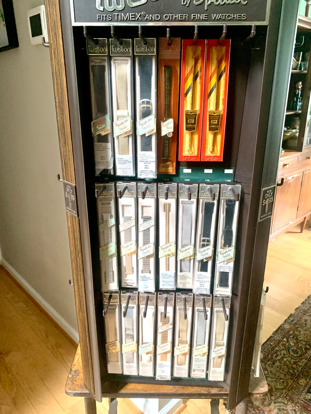 Vintage Speidel Twist-on Watch Band Display Case | Watchband Rotating Display Case with 150+ Watch Bands | Speidel Watchband Store Display