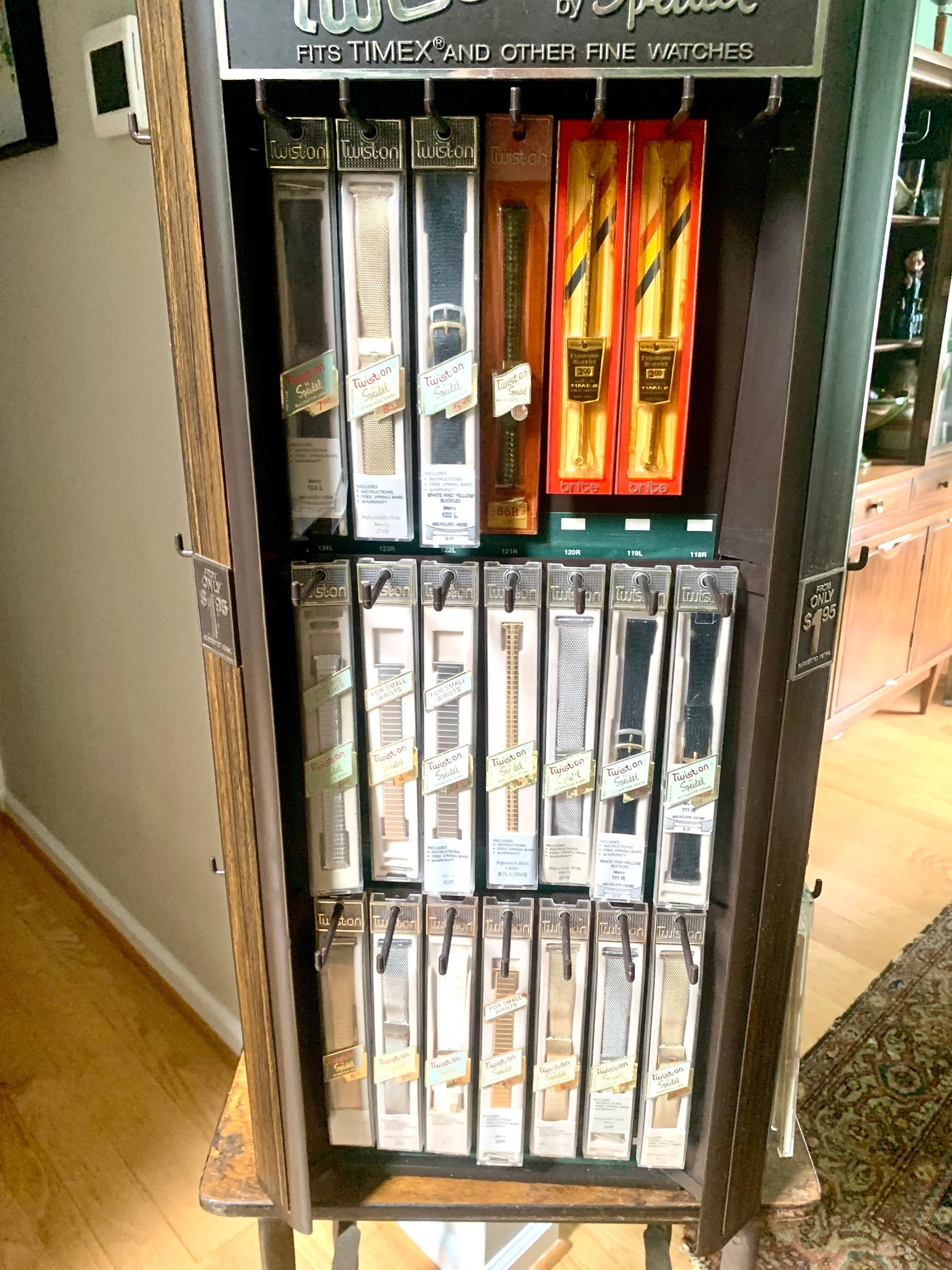 Vintage Speidel Twist-on Watch Band Display Case | Watchband Rotating Display Case with 150+ Watch Bands | Speidel Watchband Store Display