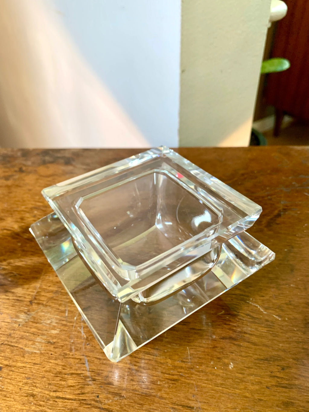 Vintage Art Deco Crystal Vanity Set | Crystal Perfume Bottle | Cut Glass Vanity Set | Crystal Powder Set