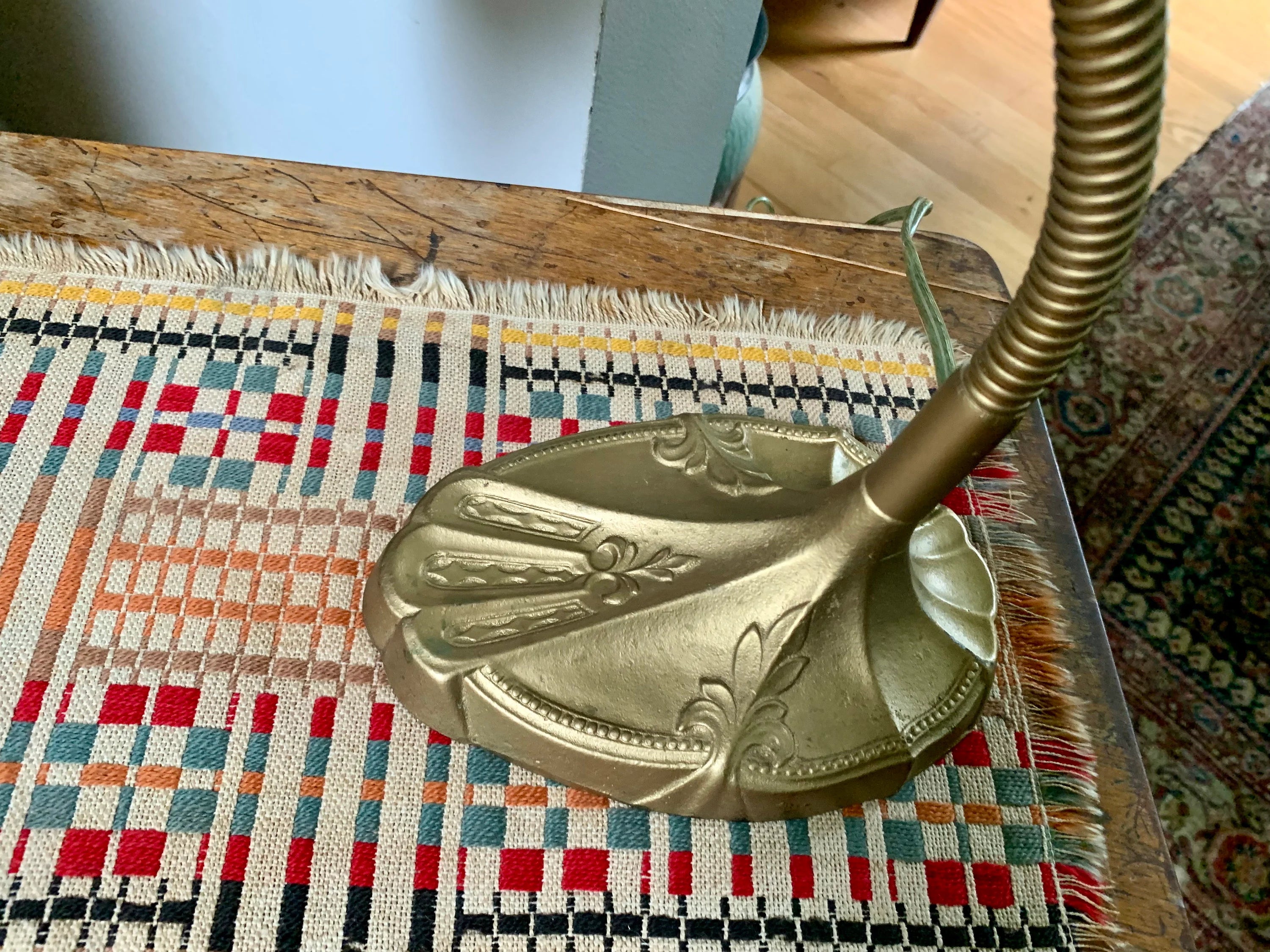 Vintage S.W. Farber Goose Neck Lamp | Industrial Cast Iron Desk Lamp | Rustic Desk Lamp| Antique Desk Lamp| Art Deco Lamp with Frosted Globe