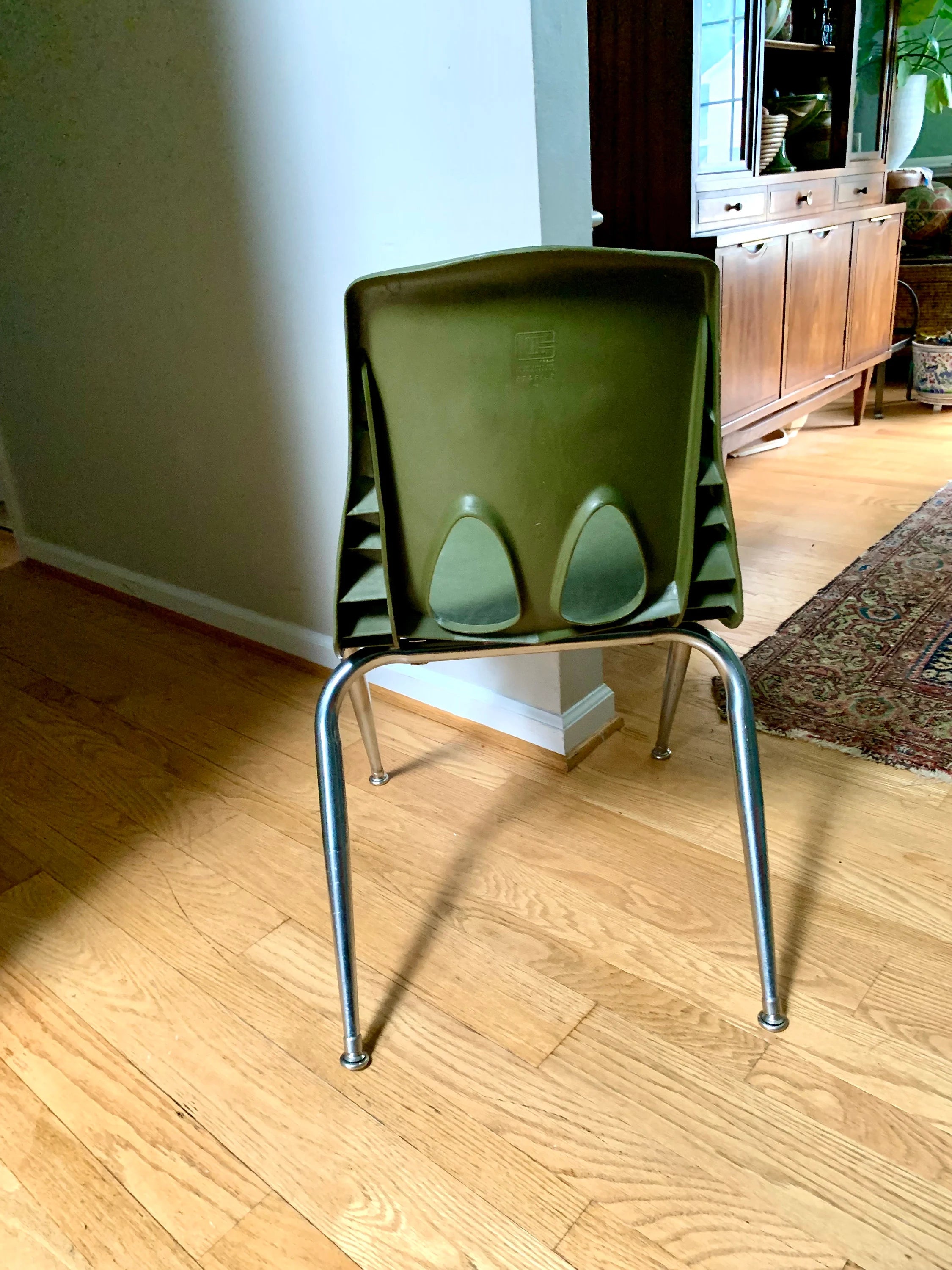 Vintage MCM Carter Craft Profile Chair | Plastic MCM Stackable Chair | Molded Green Child's Chair | Plastic School Chair (Copy)