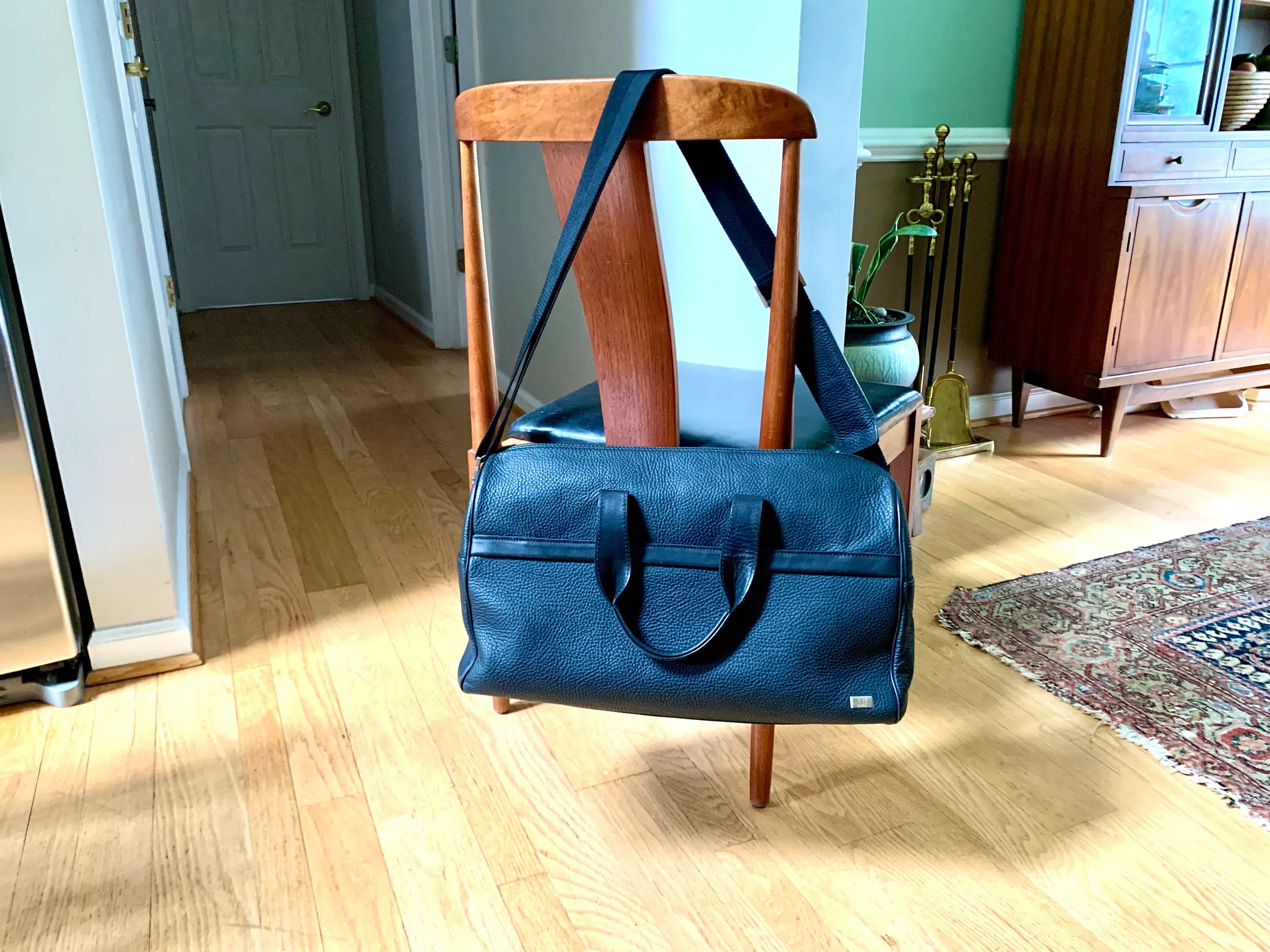 Vintage Leather Dunhill Shoulder Bag | Dunhill Leather Travel Bag| Dunhill Black Leather Handbag | Dunhill Duffel Bag | Dunhill Carryall Bag