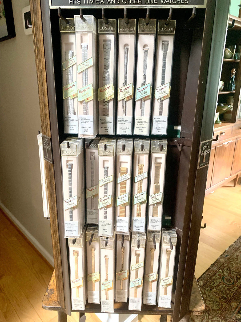 Vintage Speidel Twist-on Watch Band Display Case | Watchband Rotating Display Case with 150+ Watch Bands | Speidel Watchband Store Display