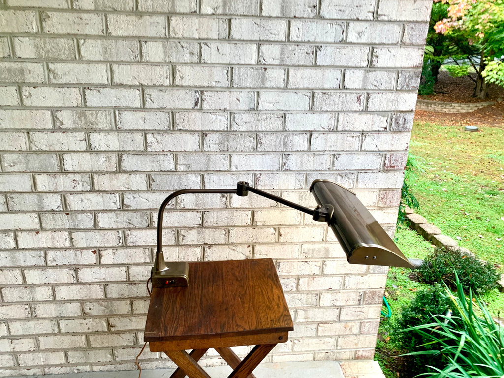Early Clamp On Swing Arm Lamp | Vintage Swing Arm Drafting Lamp | Swing Arm Florescent Lamp | Work Station Lamp | Clamp Style Desk Lamp