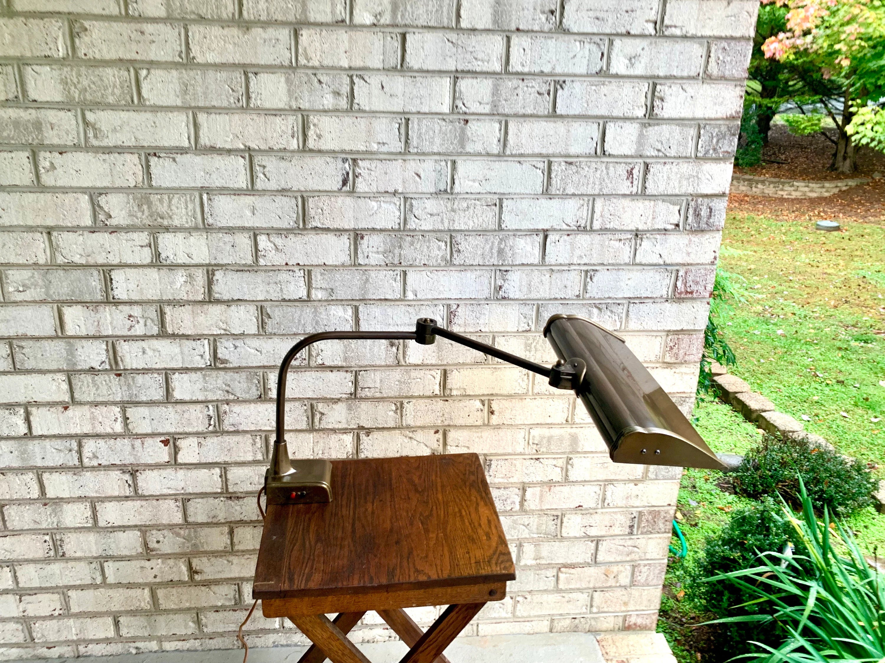 Early Clamp On Swing Arm Lamp | Vintage Swing Arm Drafting Lamp | Swing Arm Florescent Lamp | Work Station Lamp | Clamp Style Desk Lamp