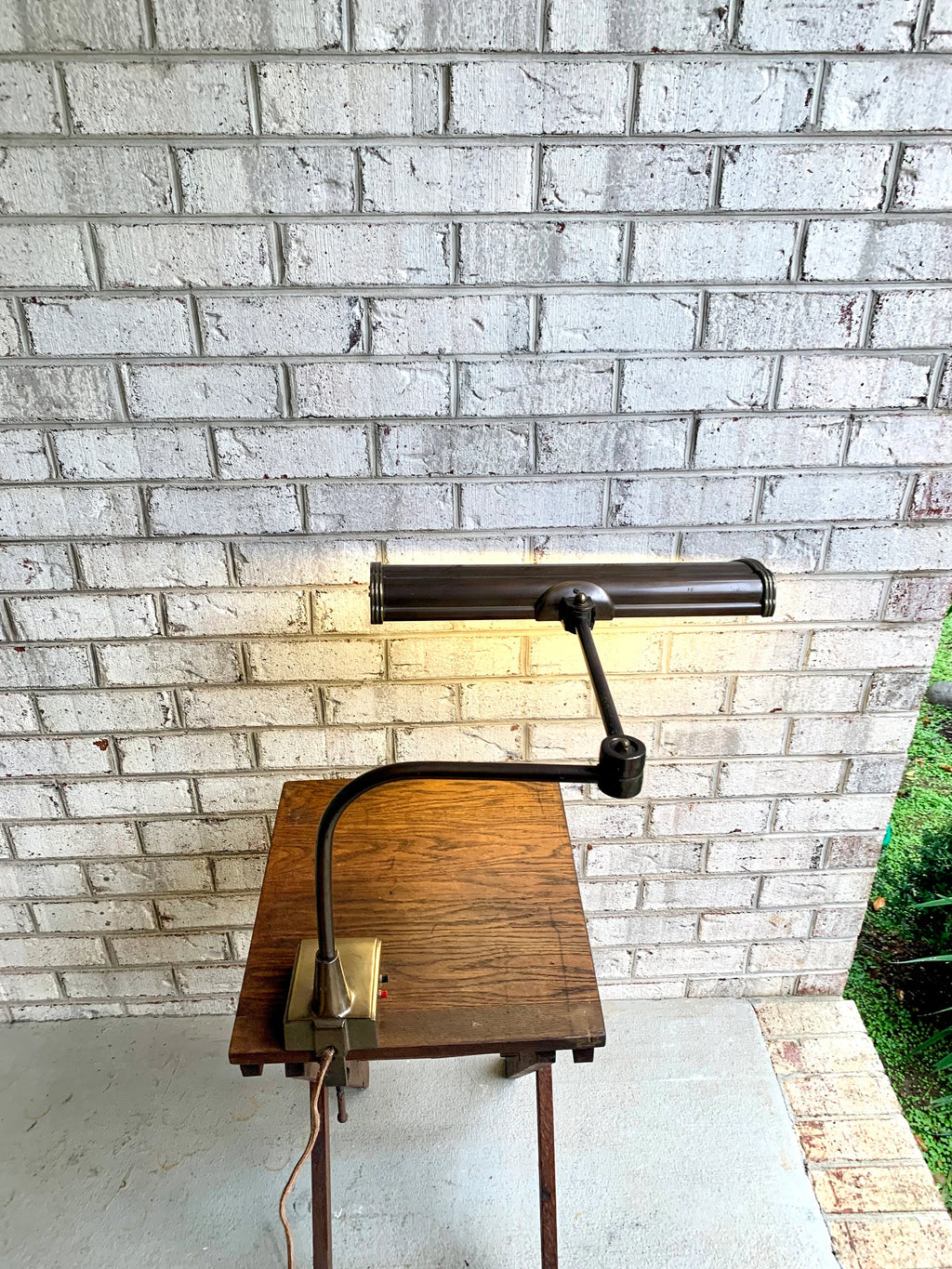 Early Clamp On Swing Arm Lamp | Vintage Swing Arm Drafting Lamp | Swing Arm Florescent Lamp | Work Station Lamp | Clamp Style Desk Lamp