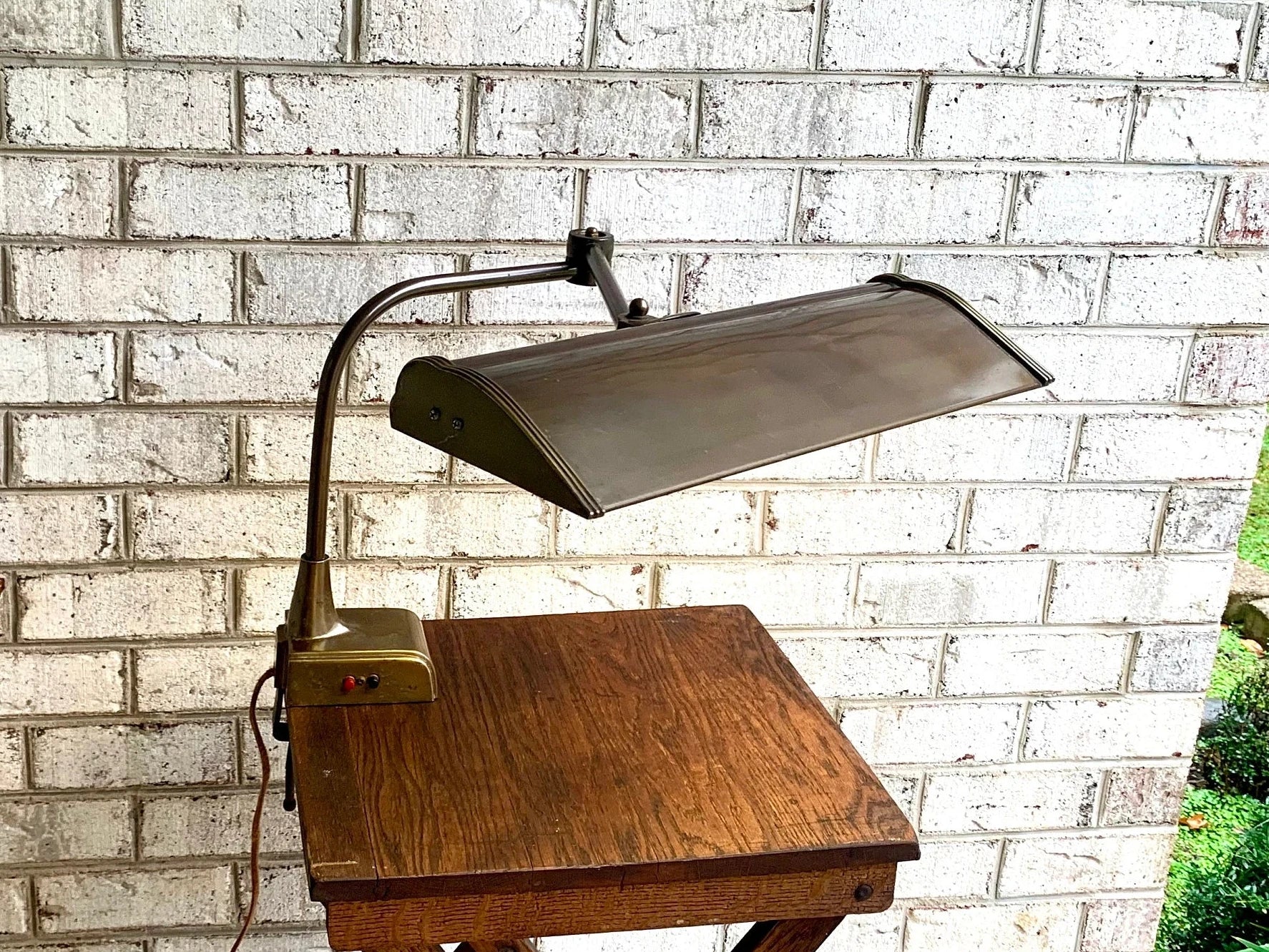 Early Clamp On Swing Arm Lamp | Vintage Swing Arm Drafting Lamp | Swing Arm Florescent Lamp | Work Station Lamp | Clamp Style Desk Lamp