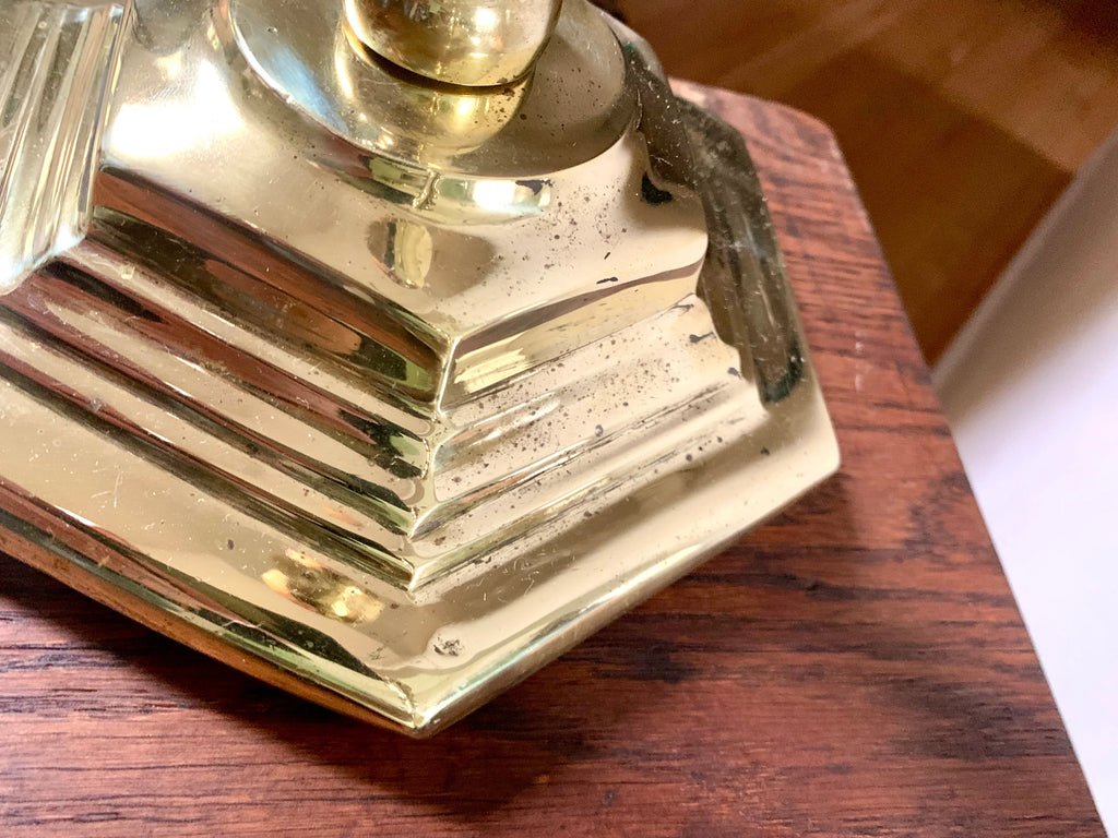 Set of 2 Solid Brass XL Candlestick Holders | Heavy Hollywood Regency Brass Candle Holders| Brass Candlesticks Holders| Large Candle Holders