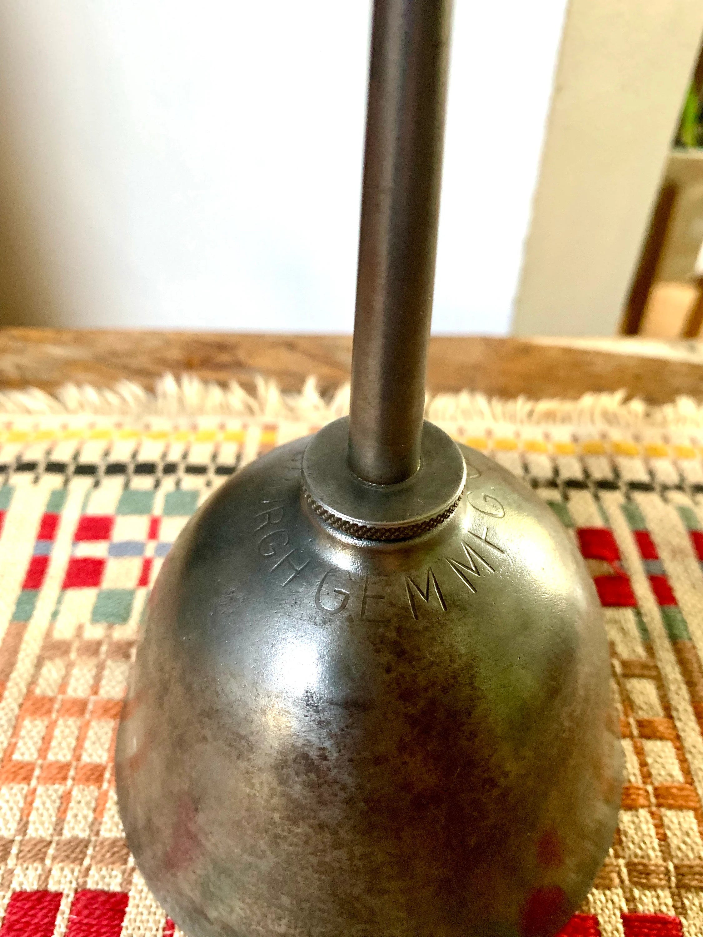 Rustic Metal Pittsburgh Gem MFG Oil Can | Vintage Metal Pittsburgh Gem Oiler Can | Thumb Oil Can | Distressed Metal Oil Can | Industrial Oil Can