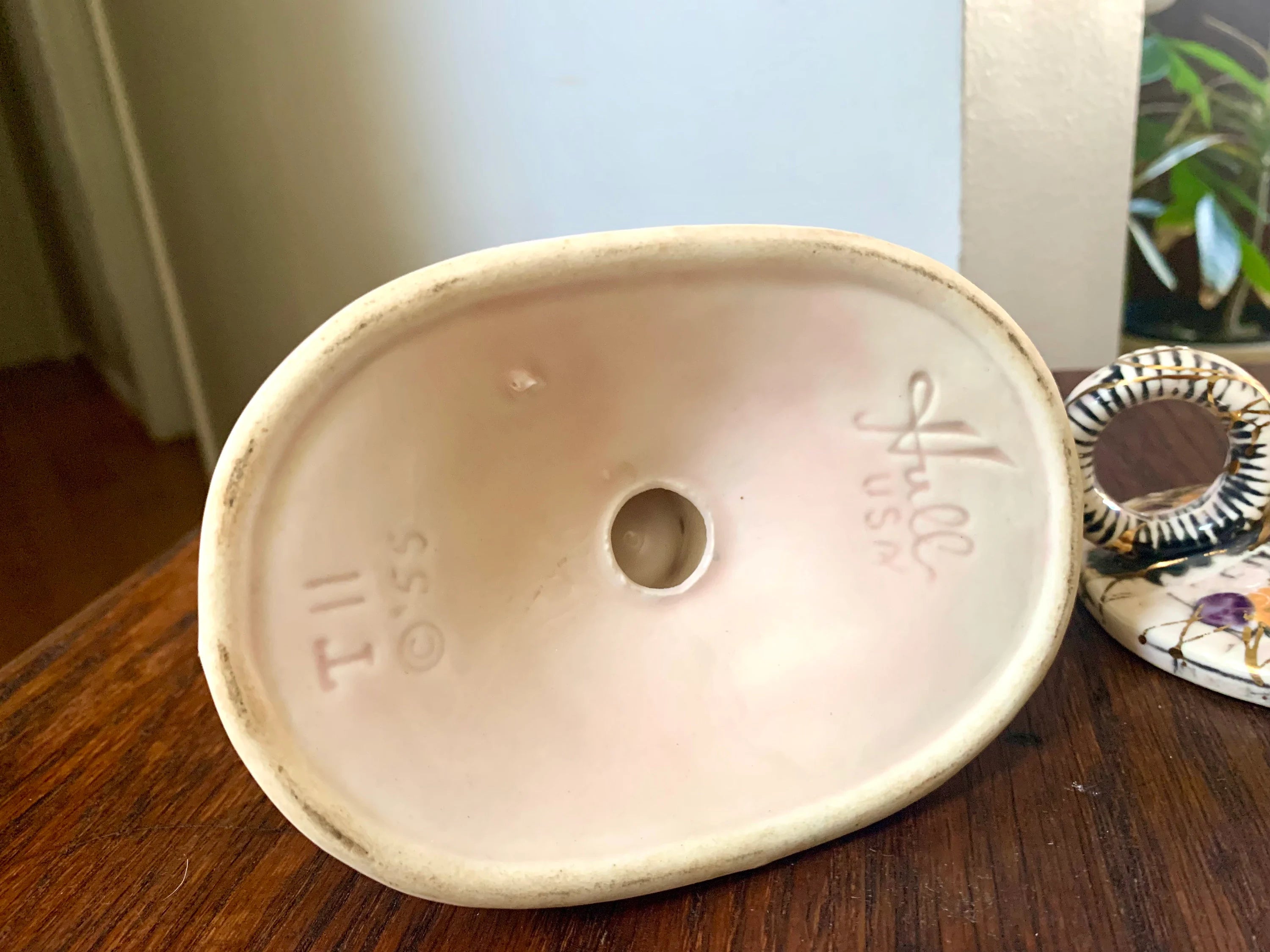 Set of 2 Hull Pottery Candlestick Holders | Vintage Hull Pottery Pink Blossom Flite T11 Candle Holders | Ceramic Floral Candlestick Holders