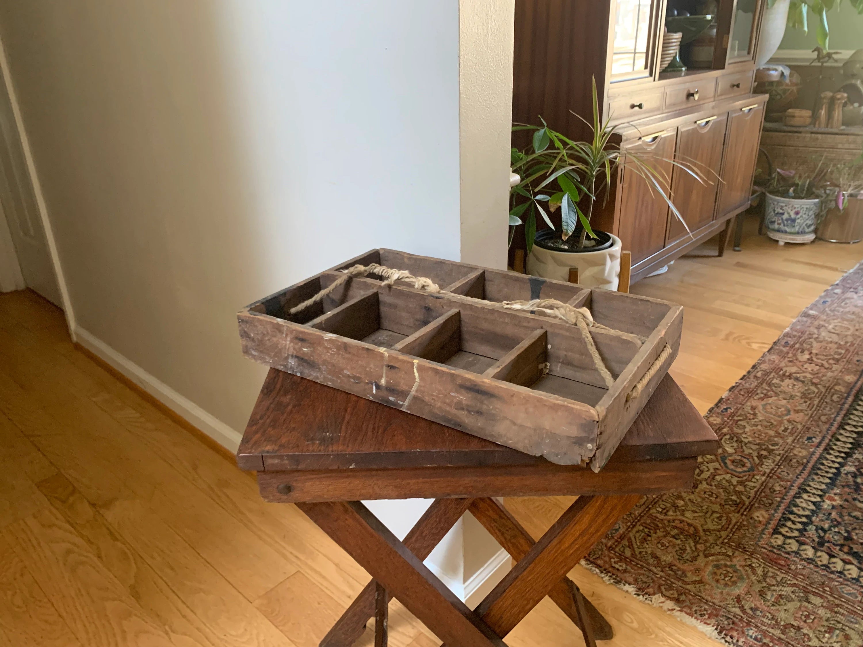Primitive Wood Tool Crate | Distressed Wood Toll Caddy | Wood Tool Carrier | Rustic Wood Tool Tote