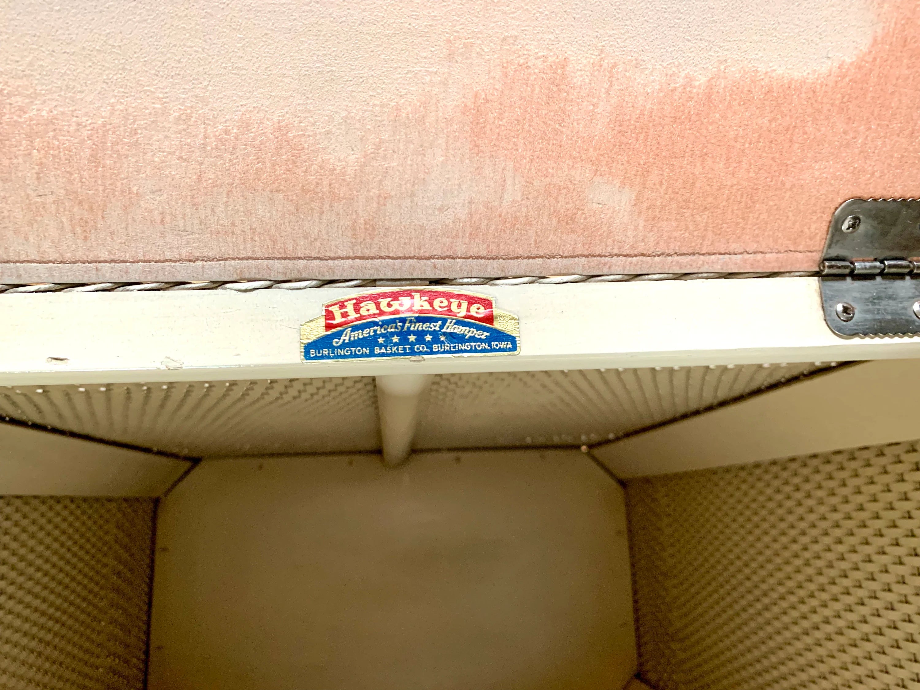 White Wicker Hawkeye Laundry Hamper | Green Faux Marble Top | Rattan Clothes Hamper | MCM Laundry Hamper | Burlington Basket Co. Hamper