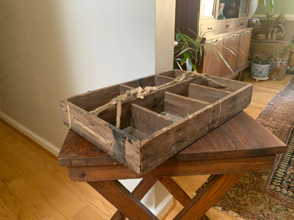 Primitive Wood Tool Crate | Distressed Wood Toll Caddy | Wood Tool Carrier | Rustic Wood Tool Tote