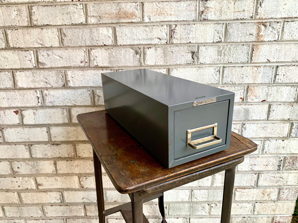 Vtg Rustic Steelmaster Cabinet | Metal Index Card Catalog | Single Drawer Storage | Industrial Storage Bin | Library Card Cabinet