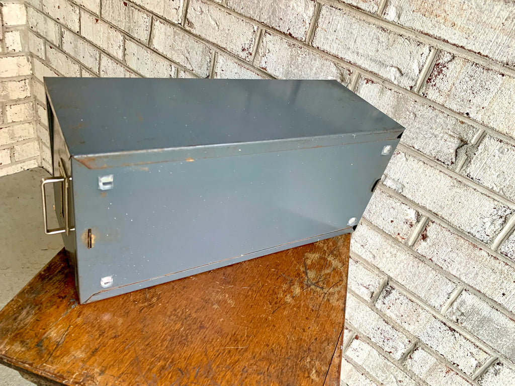 Vtg Rustic Steelmaster Cabinet | Metal Index Card Catalog | Single Drawer Storage | Industrial Storage Bin | Library Card Cabinet