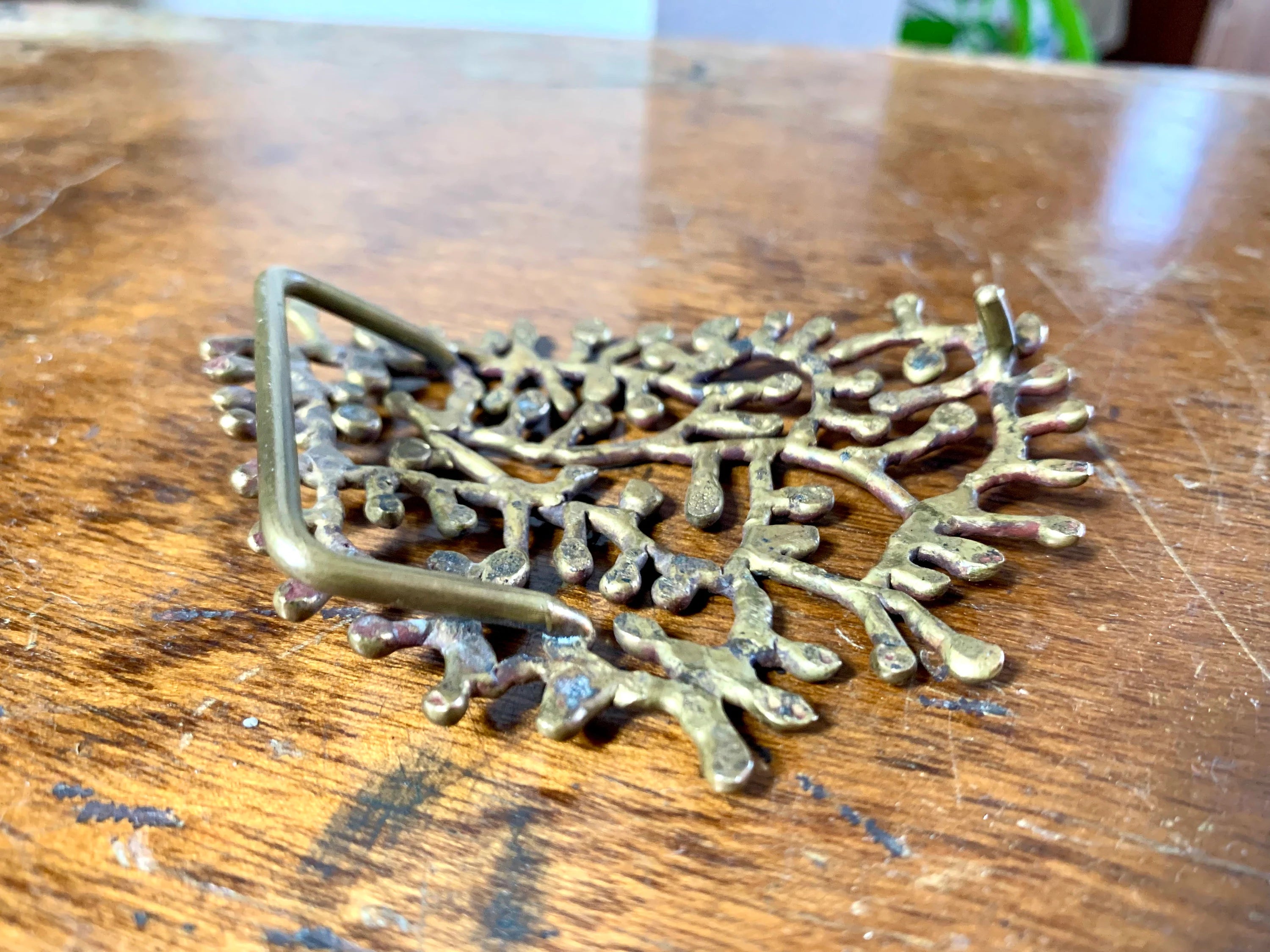 Vtg Brass Jack Boyd Solid Brass Buckle | Abstract Brass Buckle | Brass Brutalist Belt Buckle | Spore Modernist Belt Buckle | Boyd Era