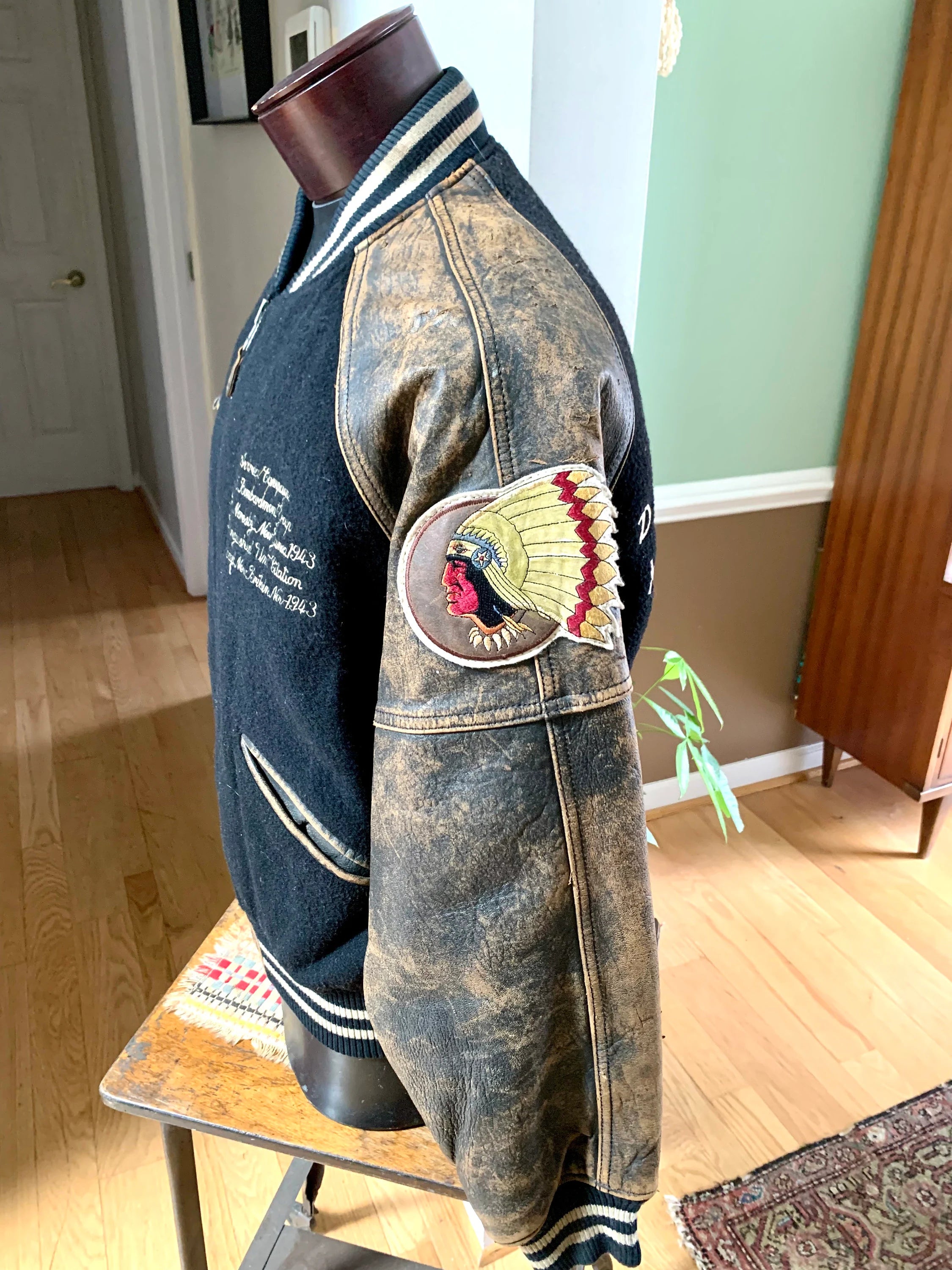 Vtg Authentic Averix G-2 Navy Flight Garment | 345 Bombardment Group Averix Jacket| Medium Averix Bomber Jacket  Authentic Flight Jacket