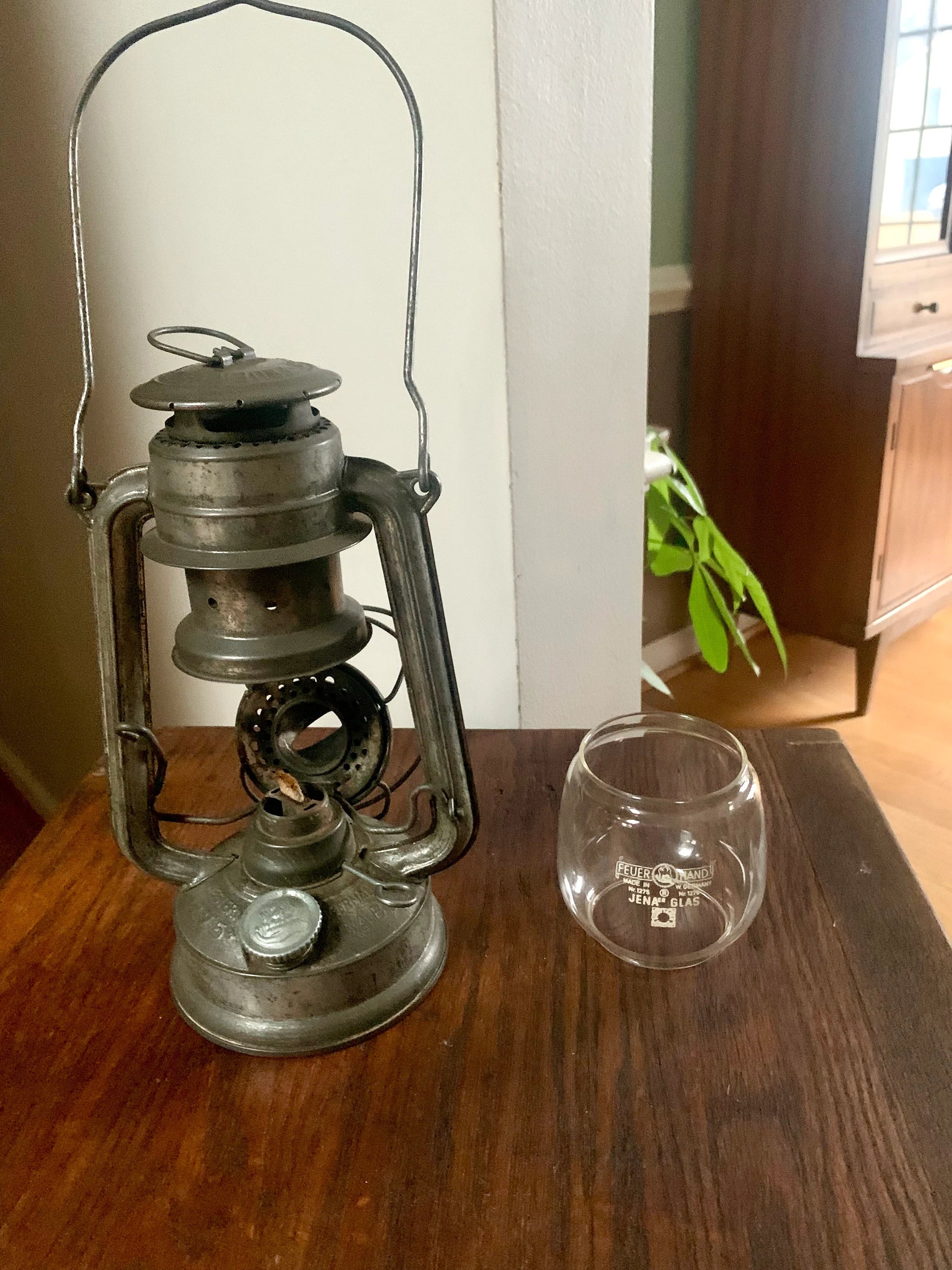 Vtg Original Nier Feuerhand 275 Baby Lantern | West Germany 275 Baby Lantern| Feuer Hand Jena Glas Kerosine Lantern| German 275 Oil Lamp