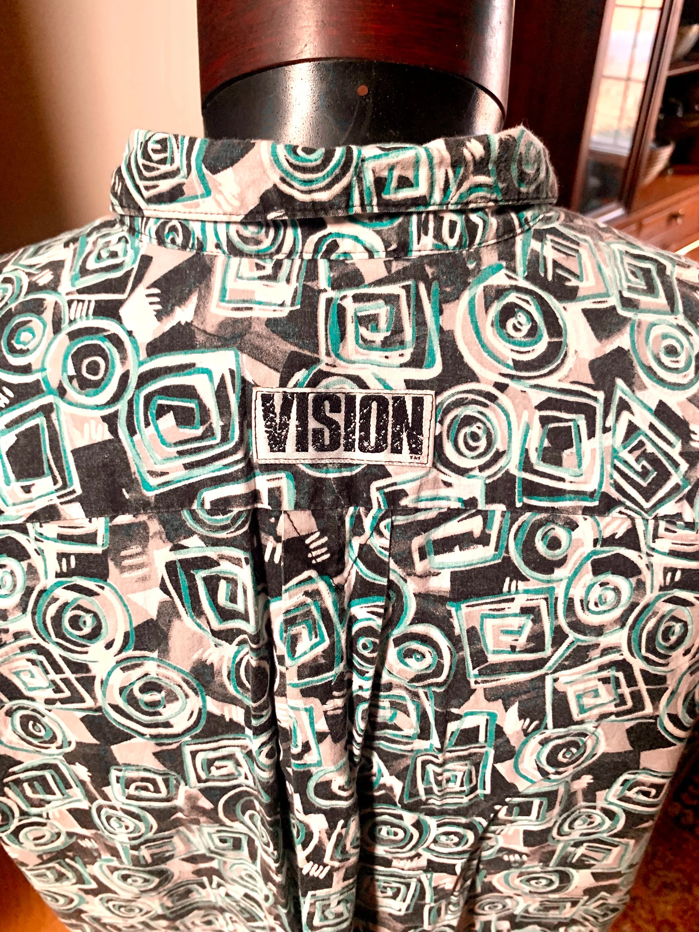 Vtg Vision Street Wear Button Up Shirt | 90's Vision Street Wear Short Sleeve Button Down Shirt | XL Made In USA Skate, Surf Wear