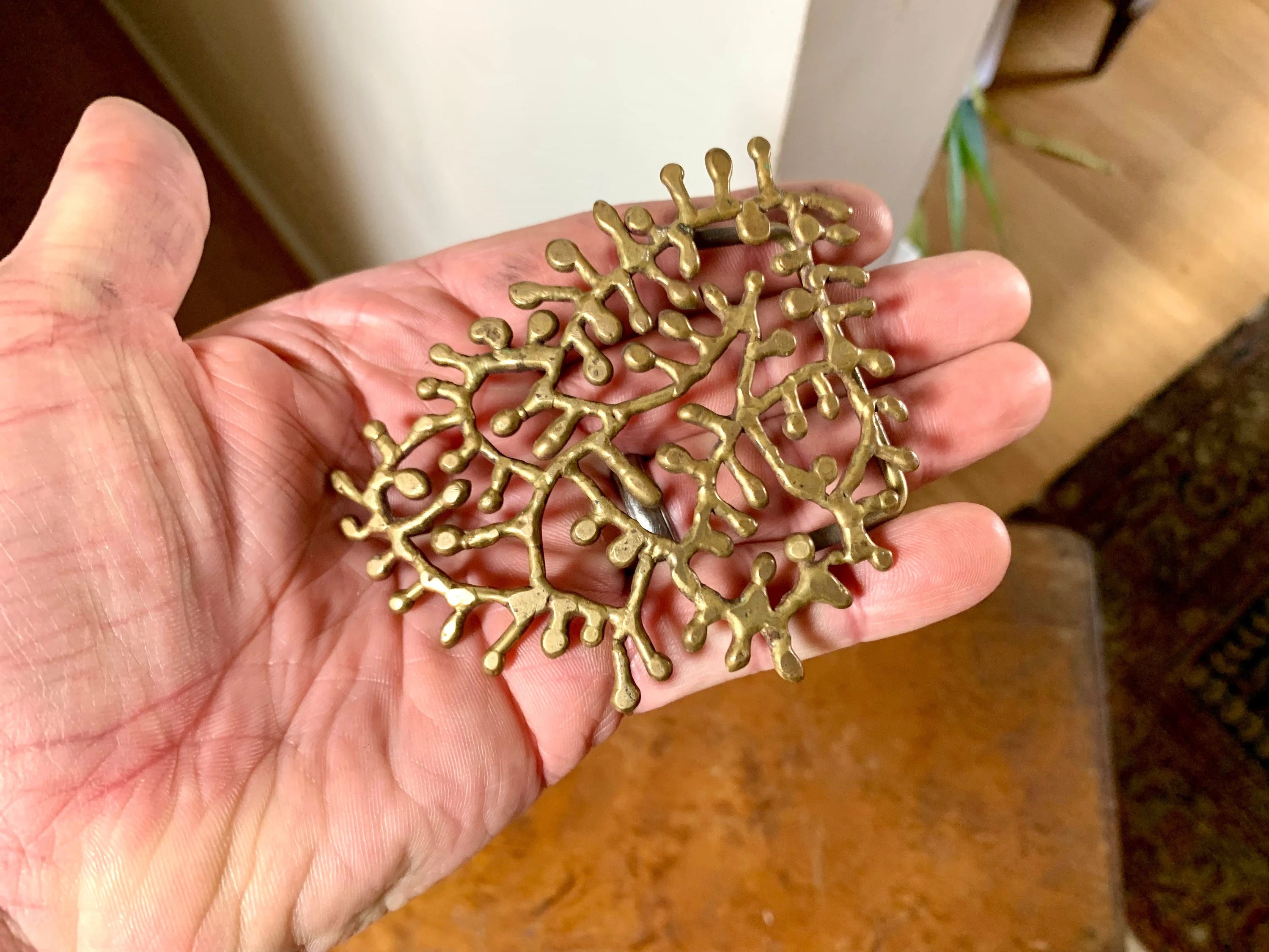 Vtg Brass Jack Boyd Solid Brass Buckle | Abstract Brass Buckle | Brass Brutalist Belt Buckle | Spore Modernist Belt Buckle | Boyd Era