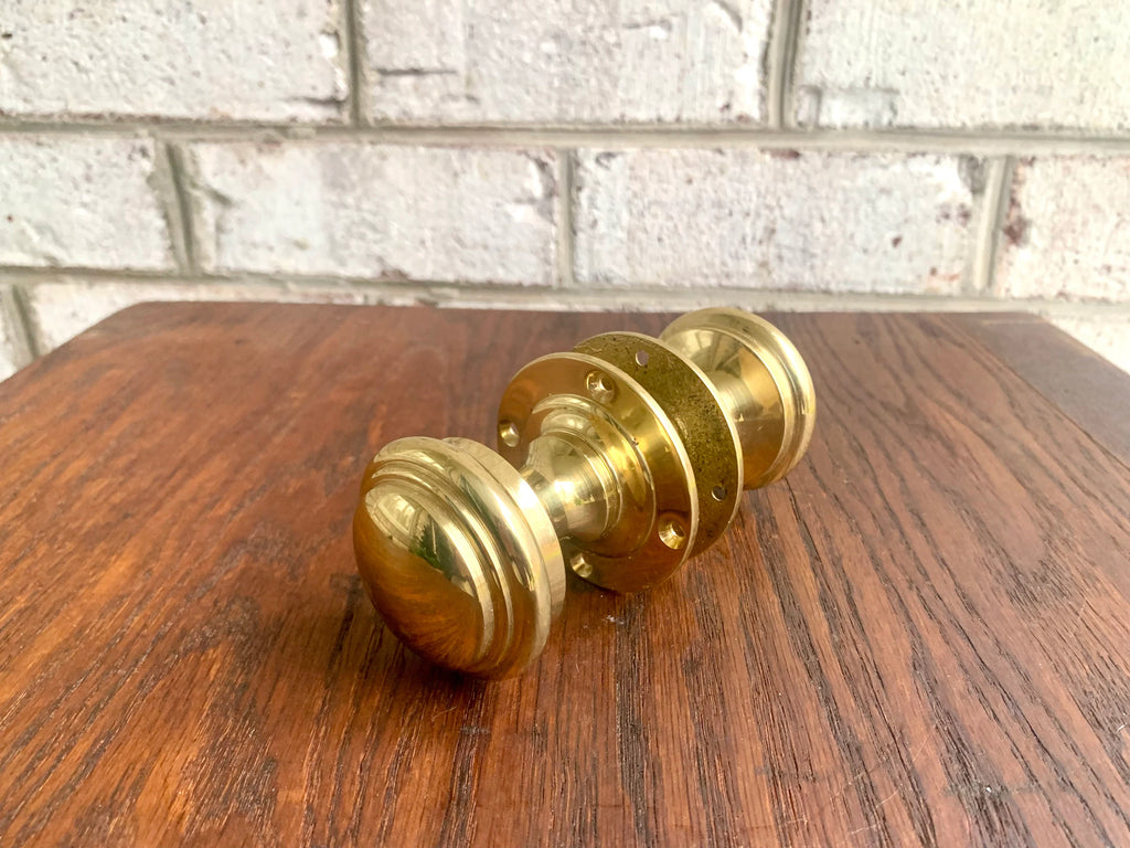 Solid Brass Ornate Brass Door Knobs | Thick Brass Salvaged Door Knobs | Restoration Door Knobs | Antique Style Door Knobs