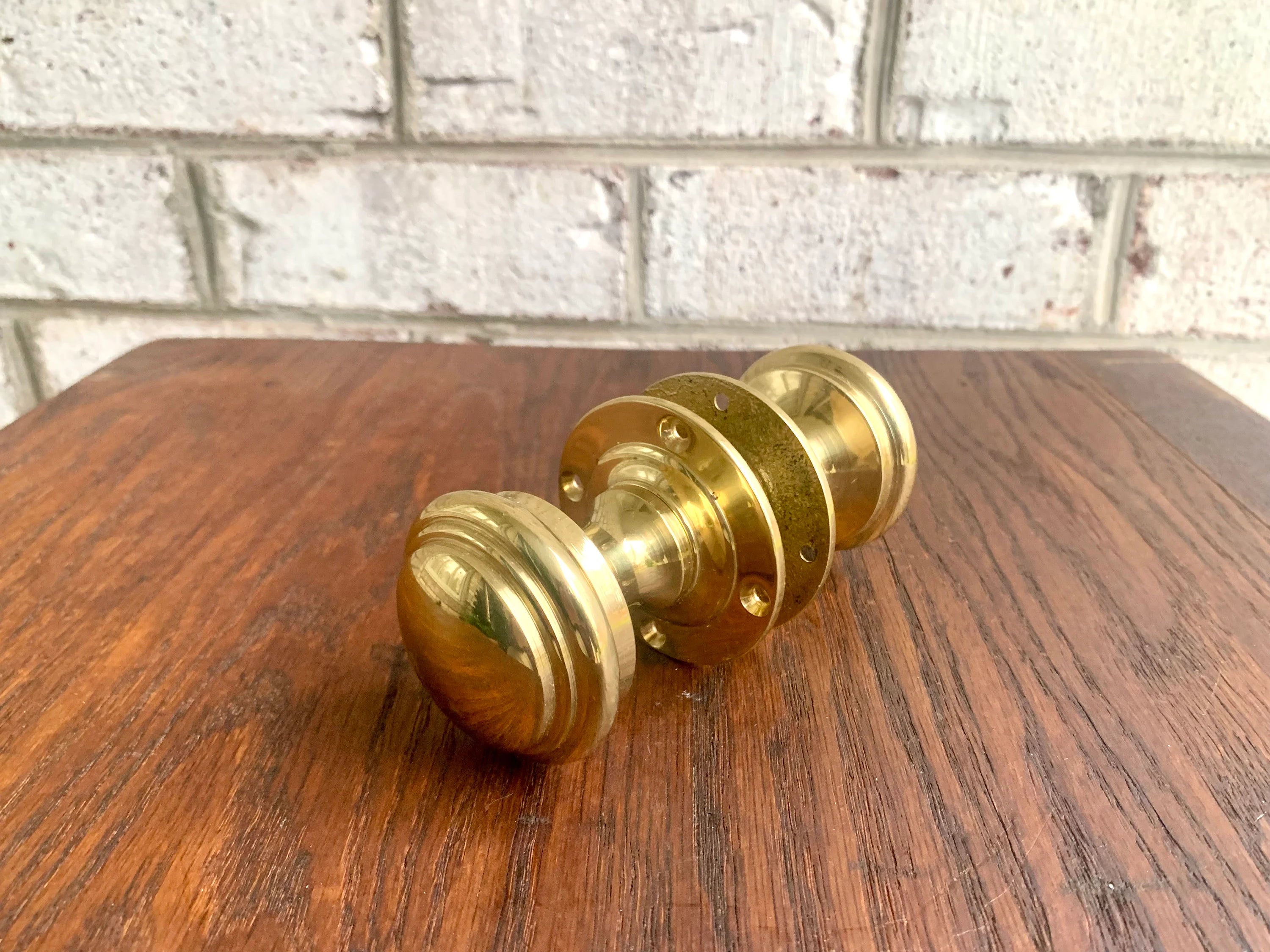 Solid Brass Ornate Brass Door Knobs | Thick Brass Salvaged Door Knobs | Restoration Door Knobs | Antique Style Door Knobs