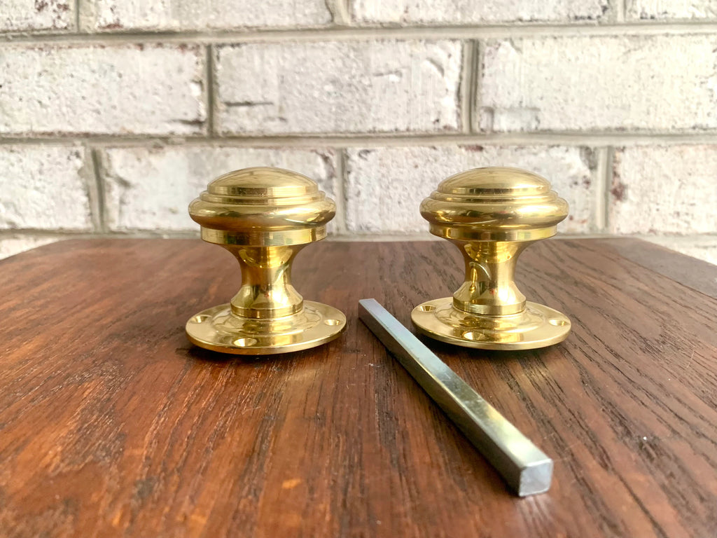 Solid Brass Ornate Brass Door Knobs | Thick Brass Salvaged Door Knobs | Restoration Door Knobs | Antique Style Door Knobs
